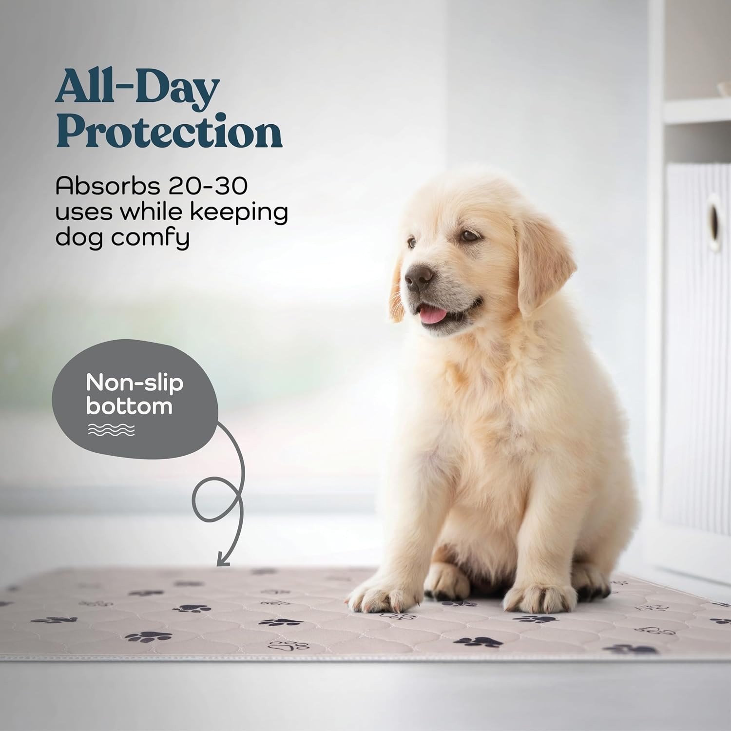 PitPet 4 Pack Reusable Dog Pet Training Pads Super Absorbent 36″x72″ Gray