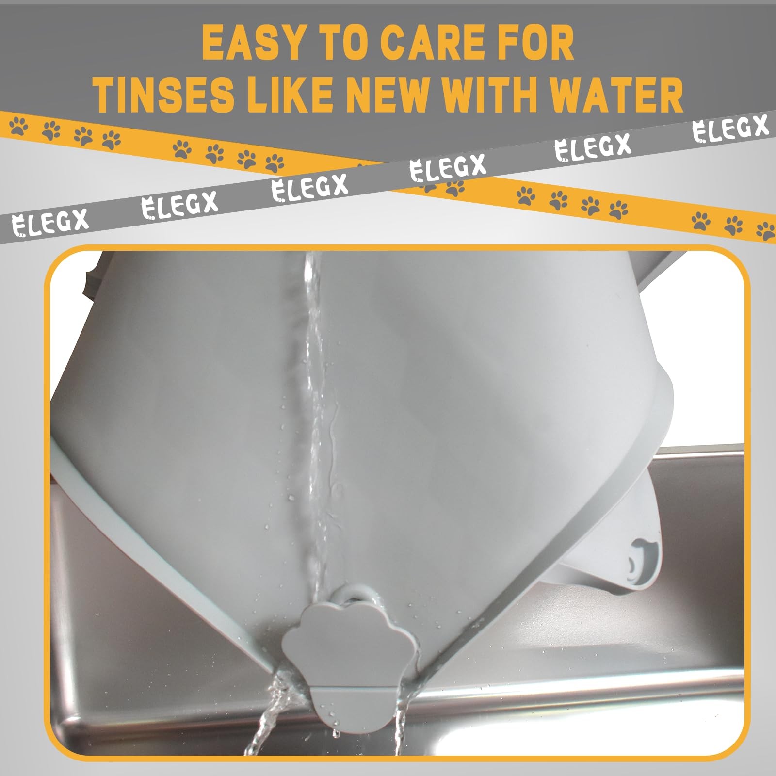 ELEGX Pee Pads Tray 30 X 36 Inches, Silicone Dog 30 Inch X 36 INCH, Grey