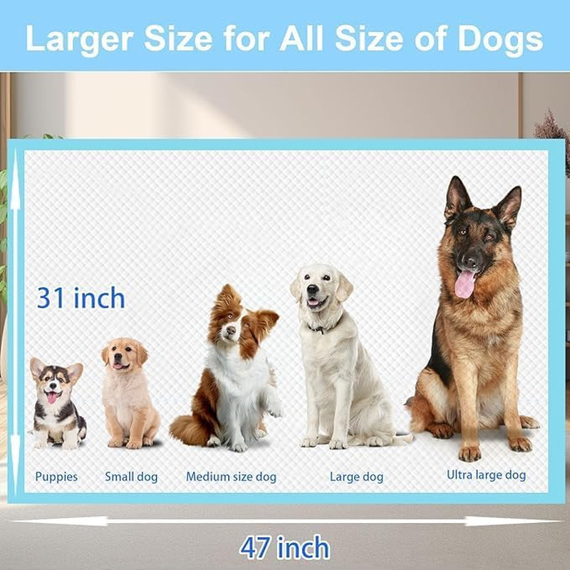XXXXL Puppy Pee Pads for Dogs 31″X47″ 40 Count, Extra Large Dog Pee Pads, Leak-P