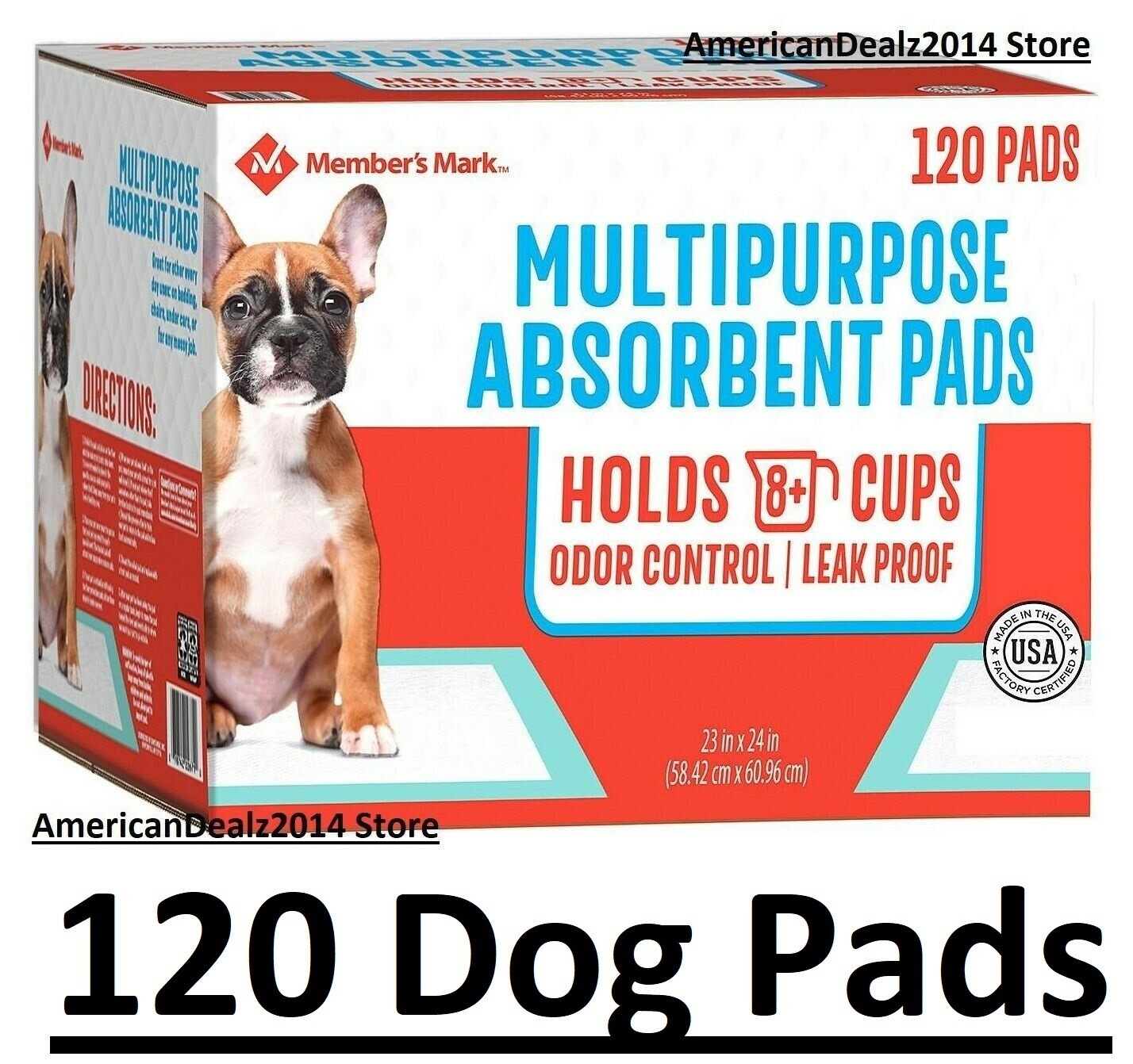 Member’s Mark PET Multipurpose Training Absorbent Dog Pads, 23″ x 24″ (120 ct)