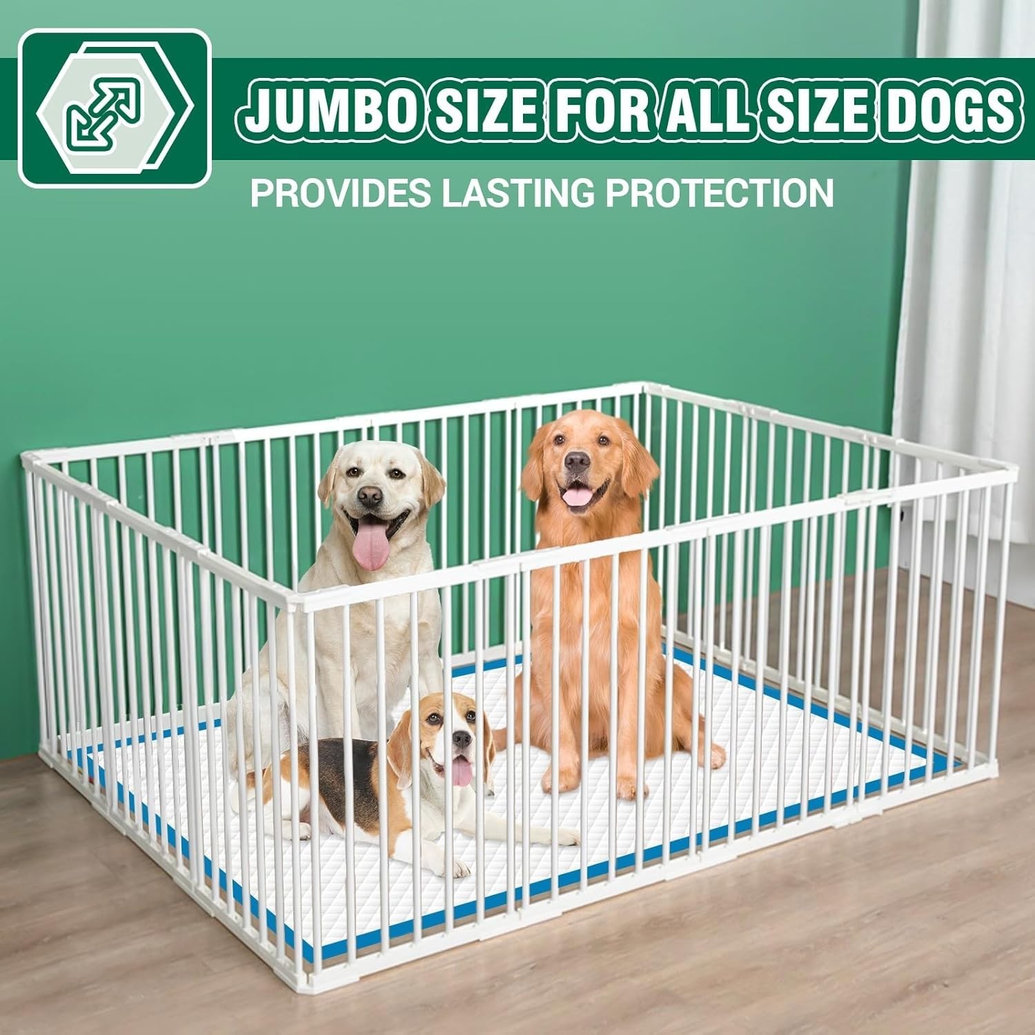 Jumbo 36″x44″ Dog and Puppy Pee Pads – 30 Pack, Fast-Drying and Leak-Proof