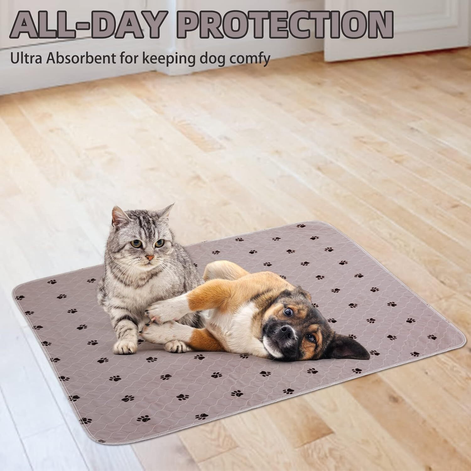 Washable Dogs Pee Pads-4pcs Waterproof Reusable Puppy Potty Training Pads-24×36”