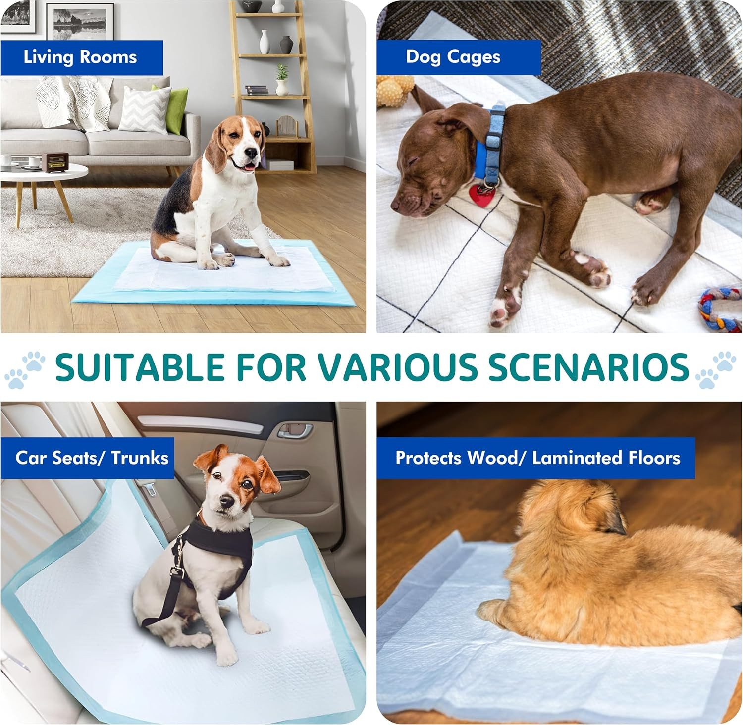100/50 Puppy Pads Dog Pads Toilet Training Pee Mats Super Absorbent Leak Proof