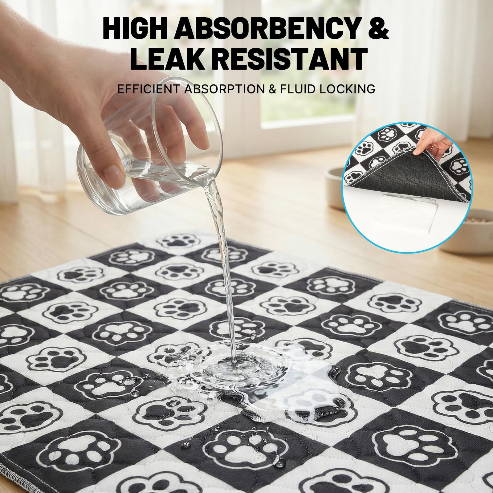 OMAGAI Pee Pads Black+white 36x36in 2pk