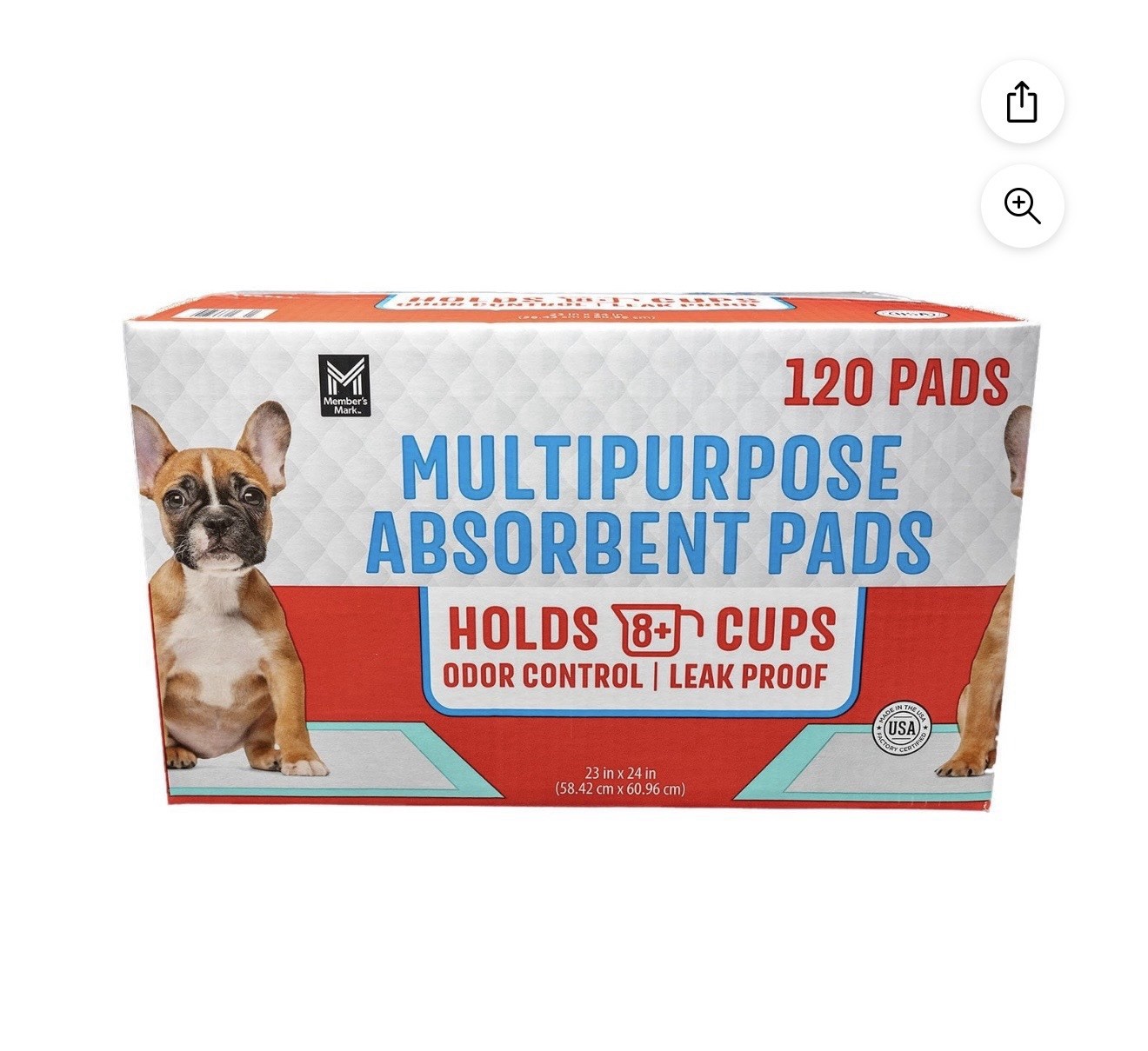 Member’s Mark Odor Control Leak Proof Multipurpose Training Pads 120ct 22x24in