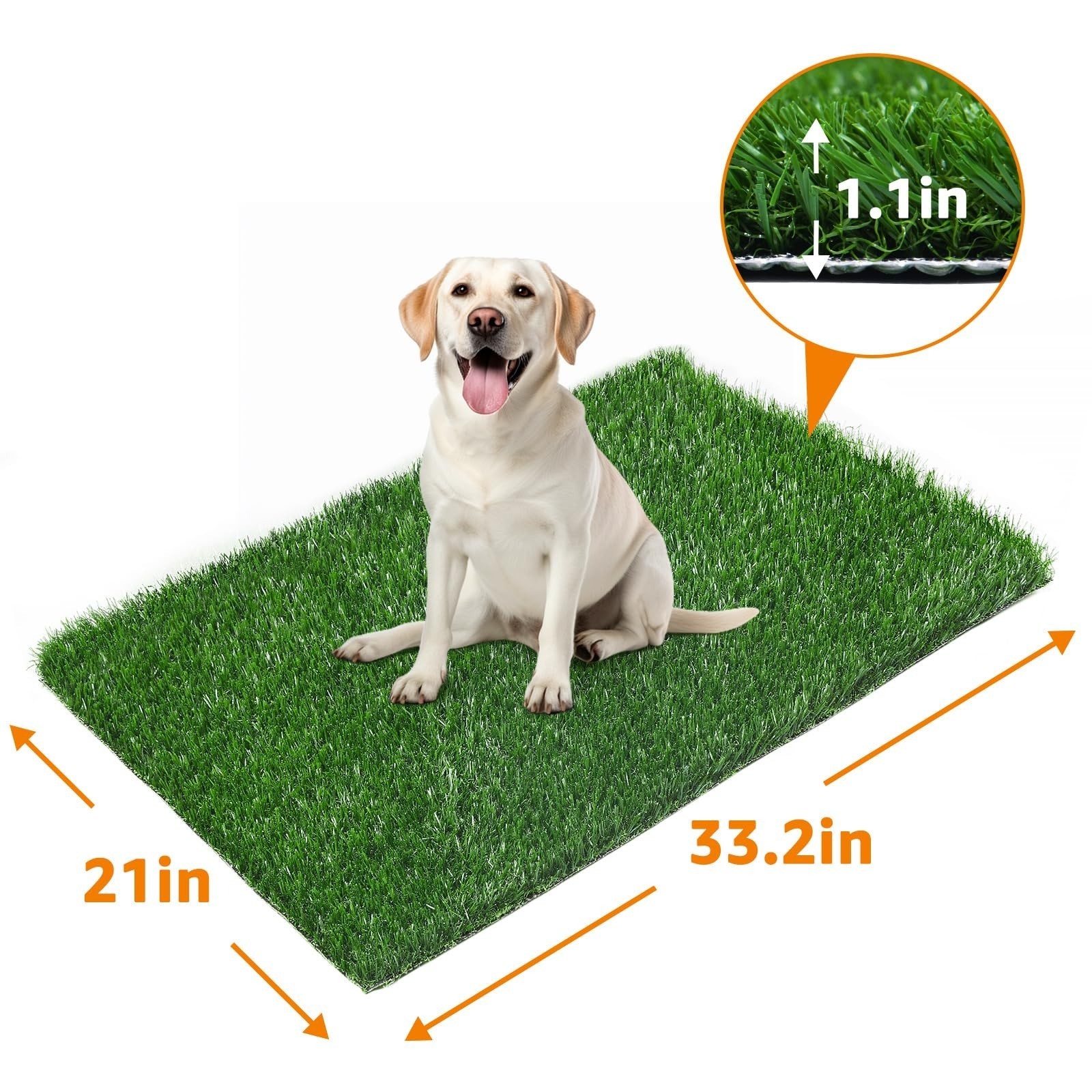 LOOBANI 33.2in x 21in Replacement Artificial Grass Puppy Training Pads, Quickly