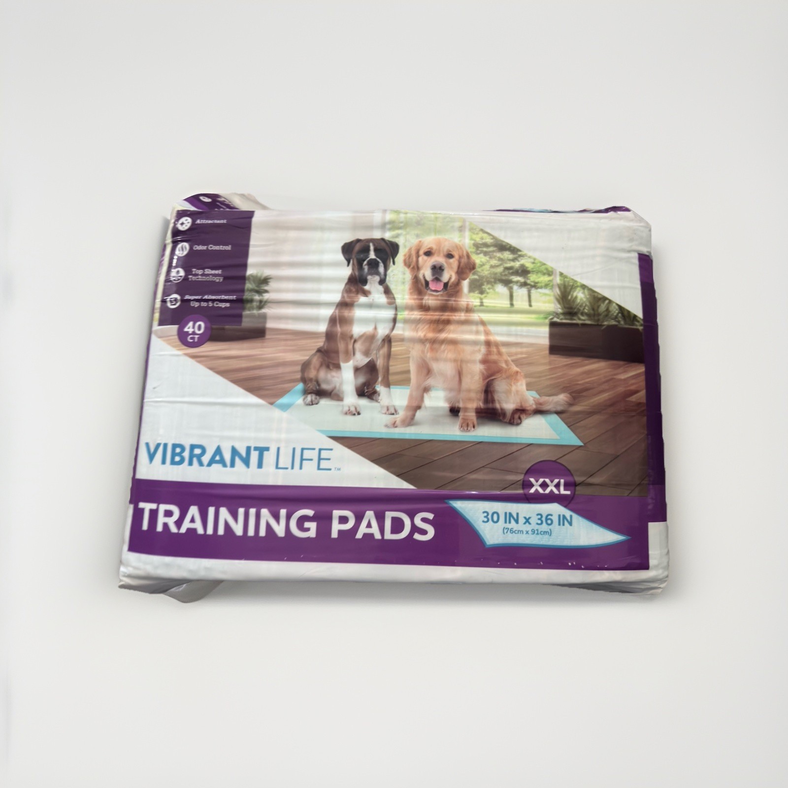 Vibrant Life XXL Training Pads 30x36in 40ct Odor Control Super Absorbent 5 Cups