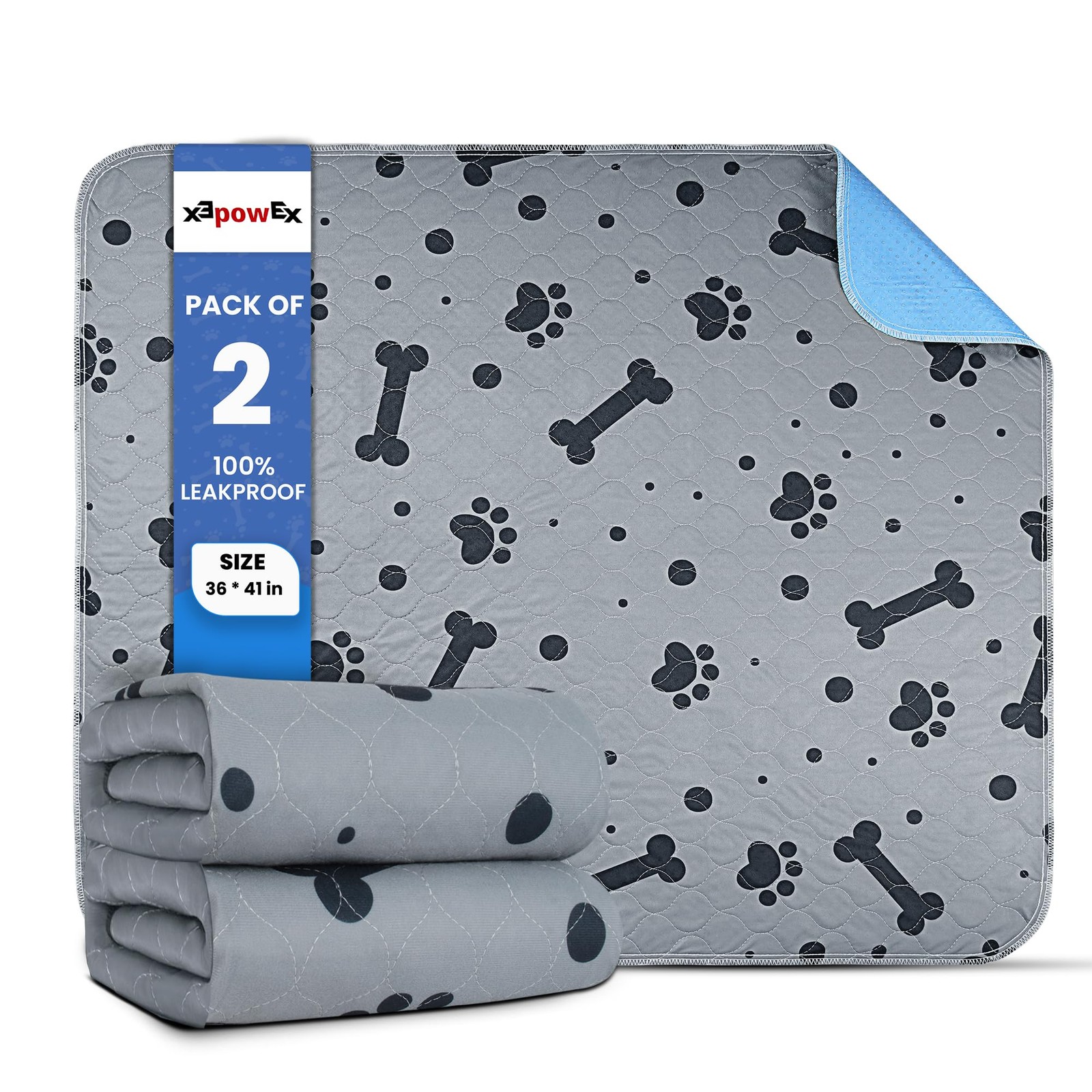 Washable Pee Pads for Dogs 36” x 41” Heavy Absorbent Non-Slip – Indoor