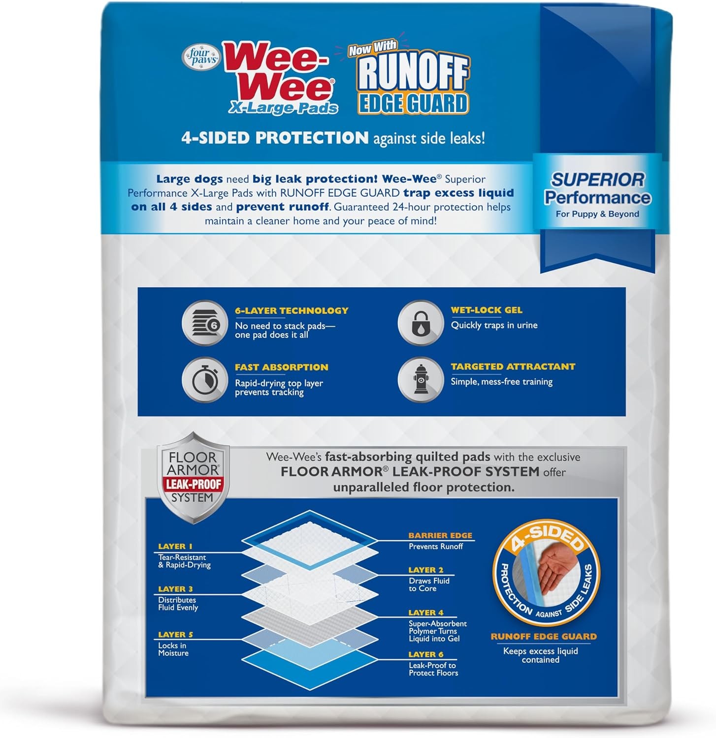 Wee-Wee Superior Performance X-Large Dog Pee Pads 21 Count Puppy & potty