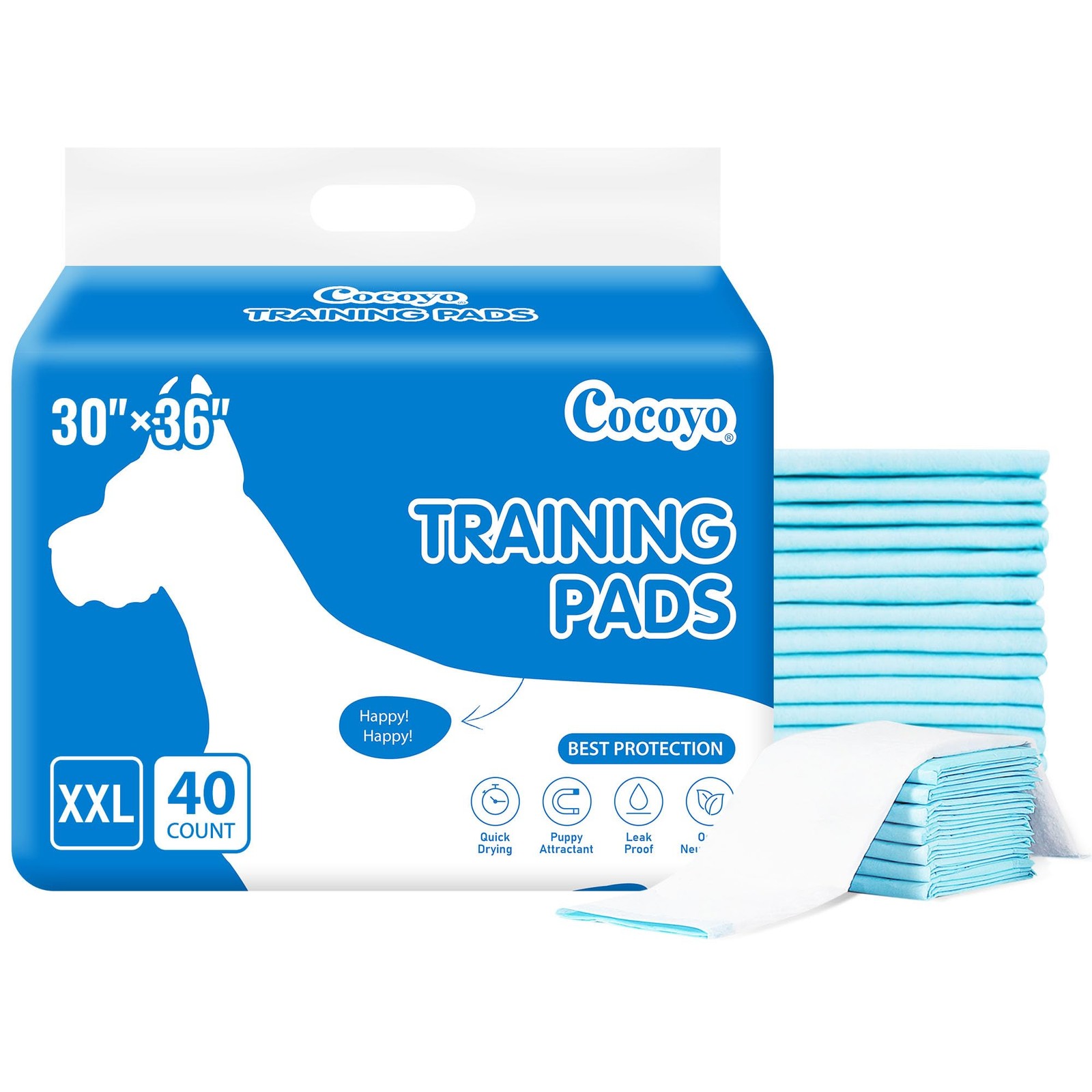 Training Pads, 30″X36″, 40 Count, XXL