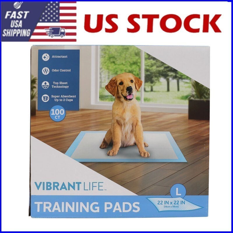 100 CountTraining Pads, Dog & Puppy Pads, L, 22 in x 22 in Durable