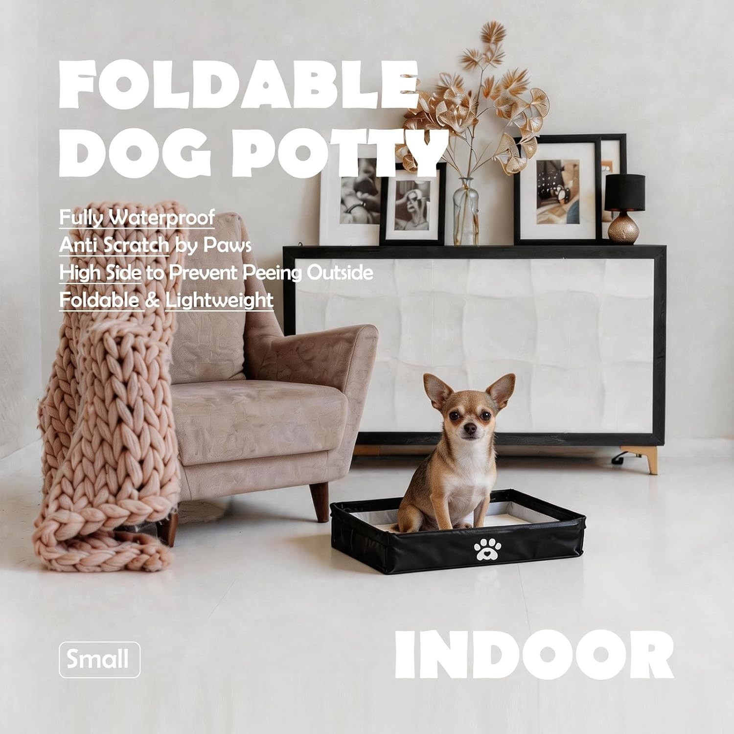 Foldable Waterproof Puppy Pee Pad Holder – Small Breed Indoor Potty Tray