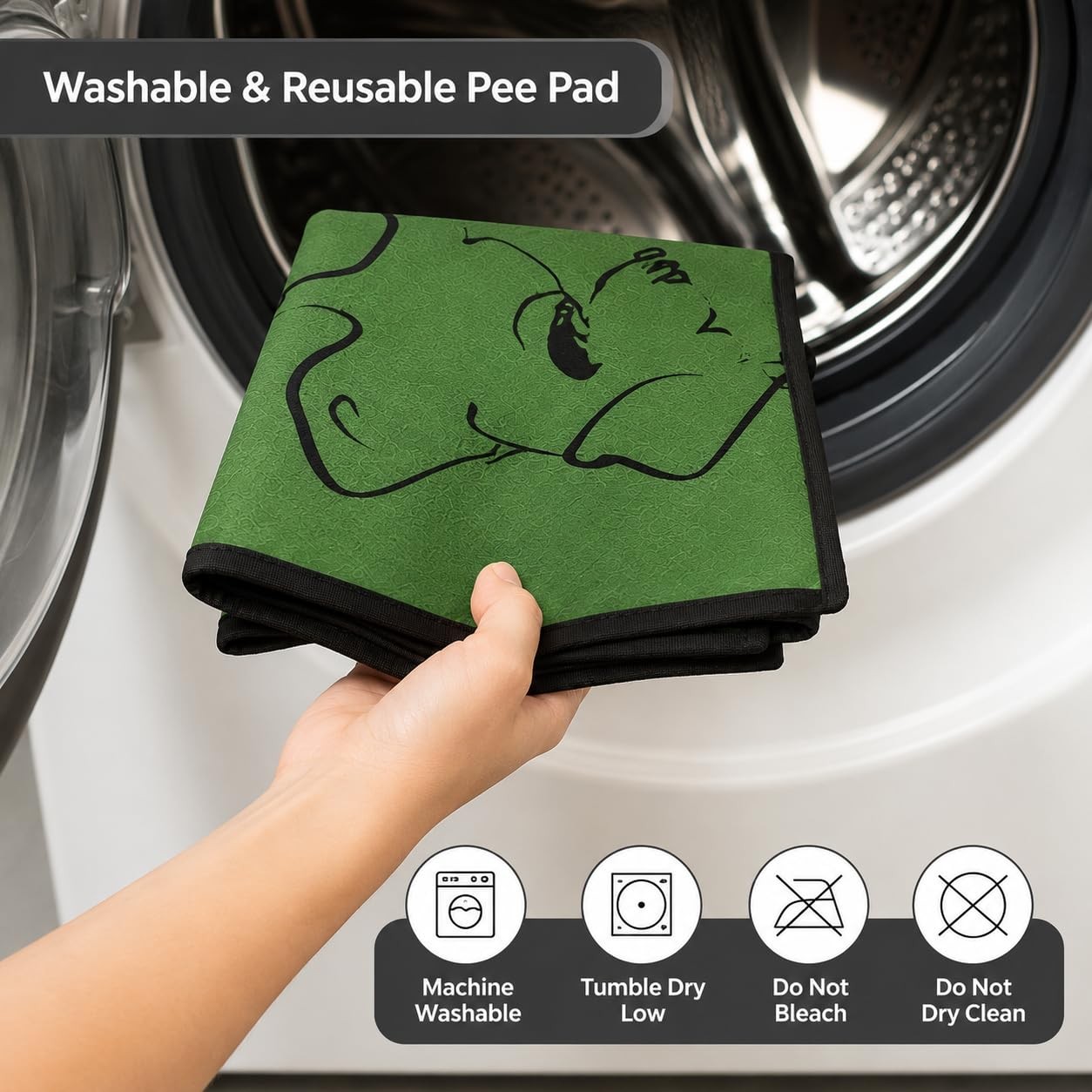 Zlune 4 Pack Washable Pee Pads for Dogs 18″x24″, Reusable Training Puppypads …