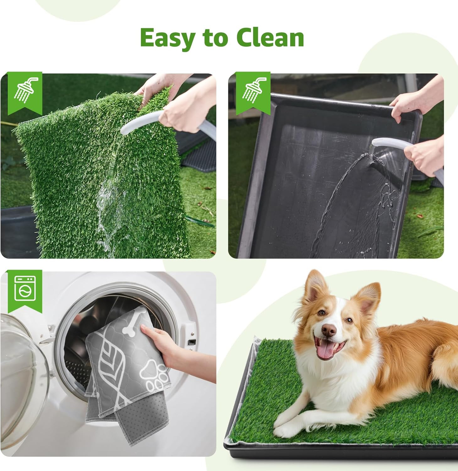 Large Dog Grass Pad with Tray – 35X23In Dog Litter Box with 2 Artificial Grass P