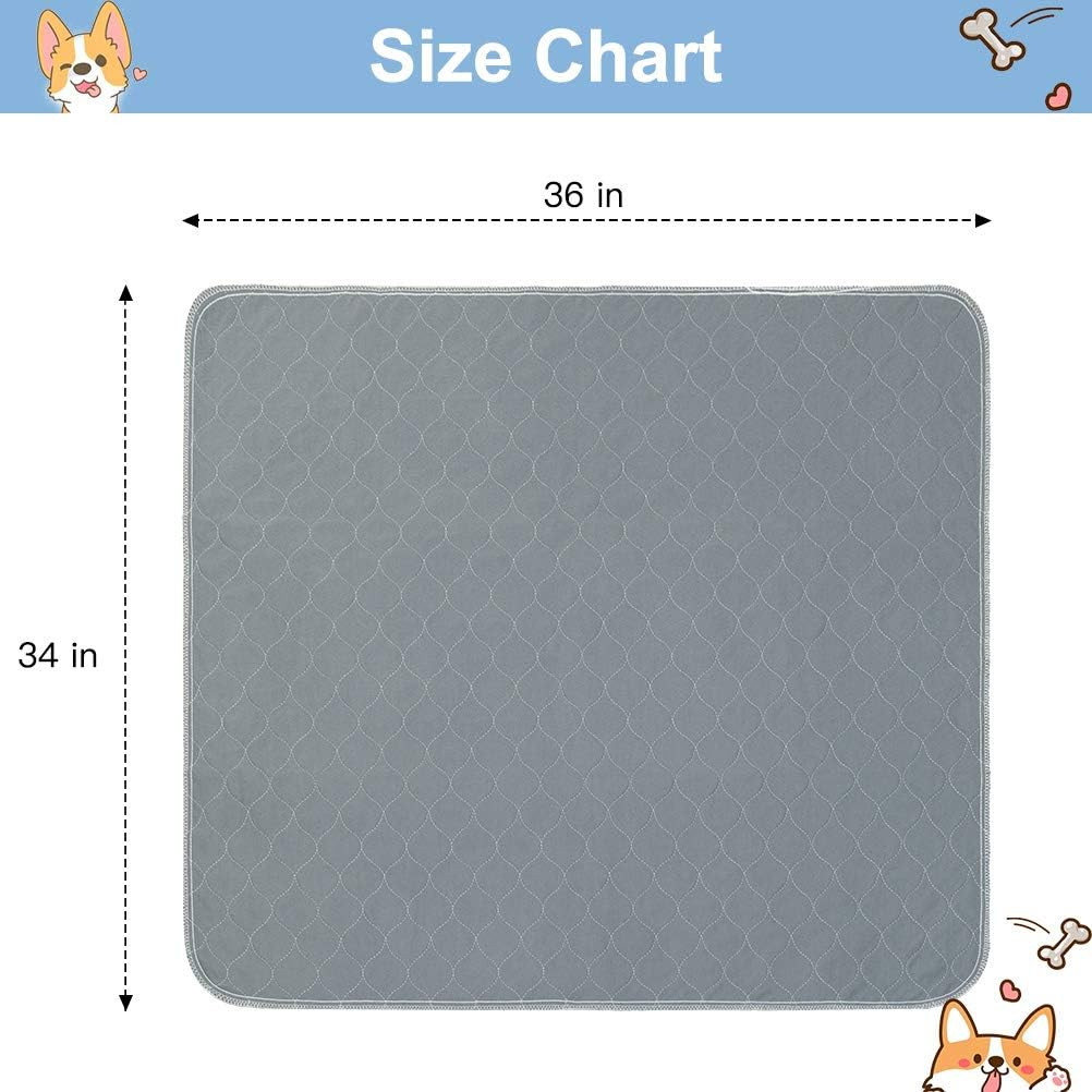Washable Pee Pads for Dogs, 2 Packs Super Absorbent Leakproof & Non-Slip Dog Pee