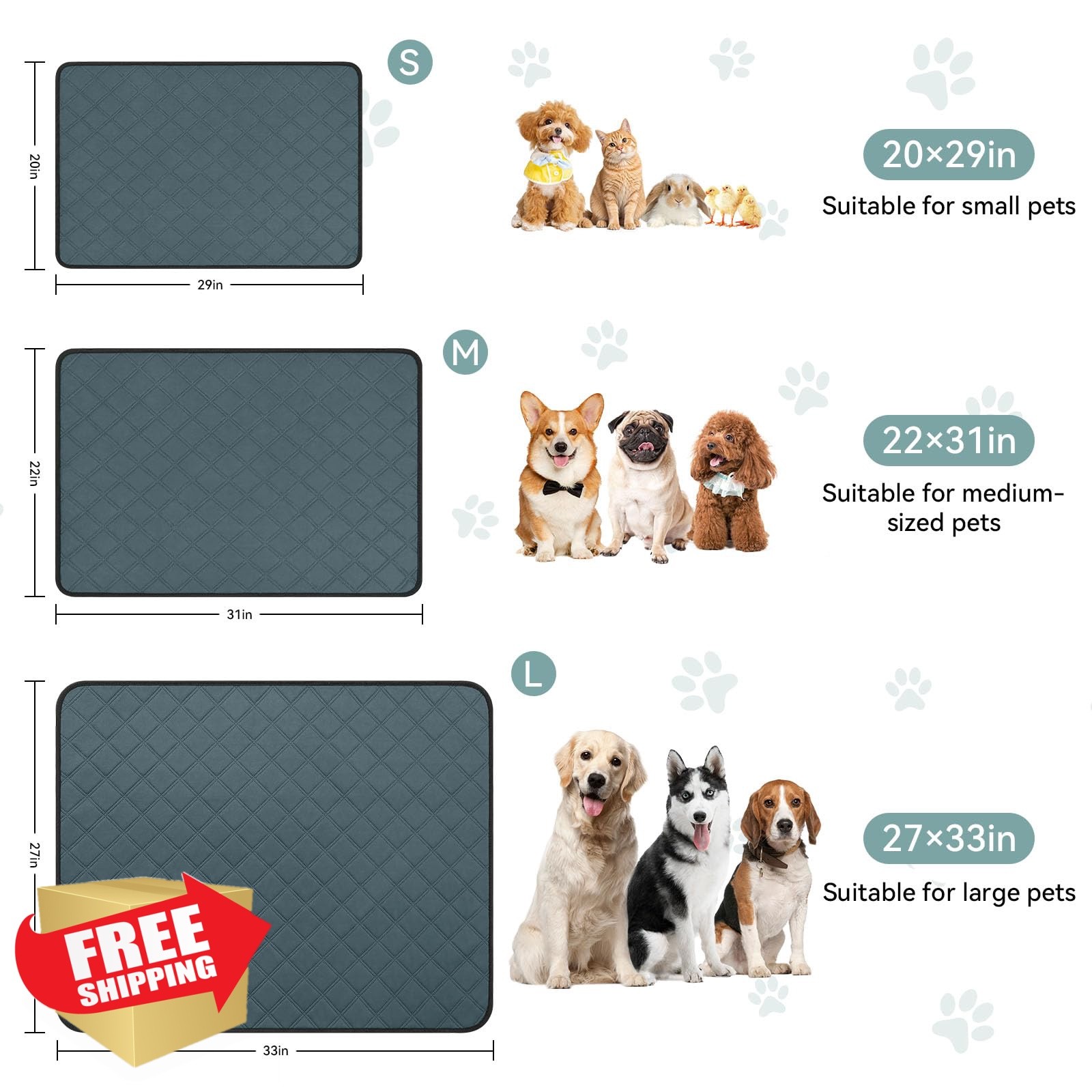 Siedihit Pet Pee Pad Small 2pk Rectangle