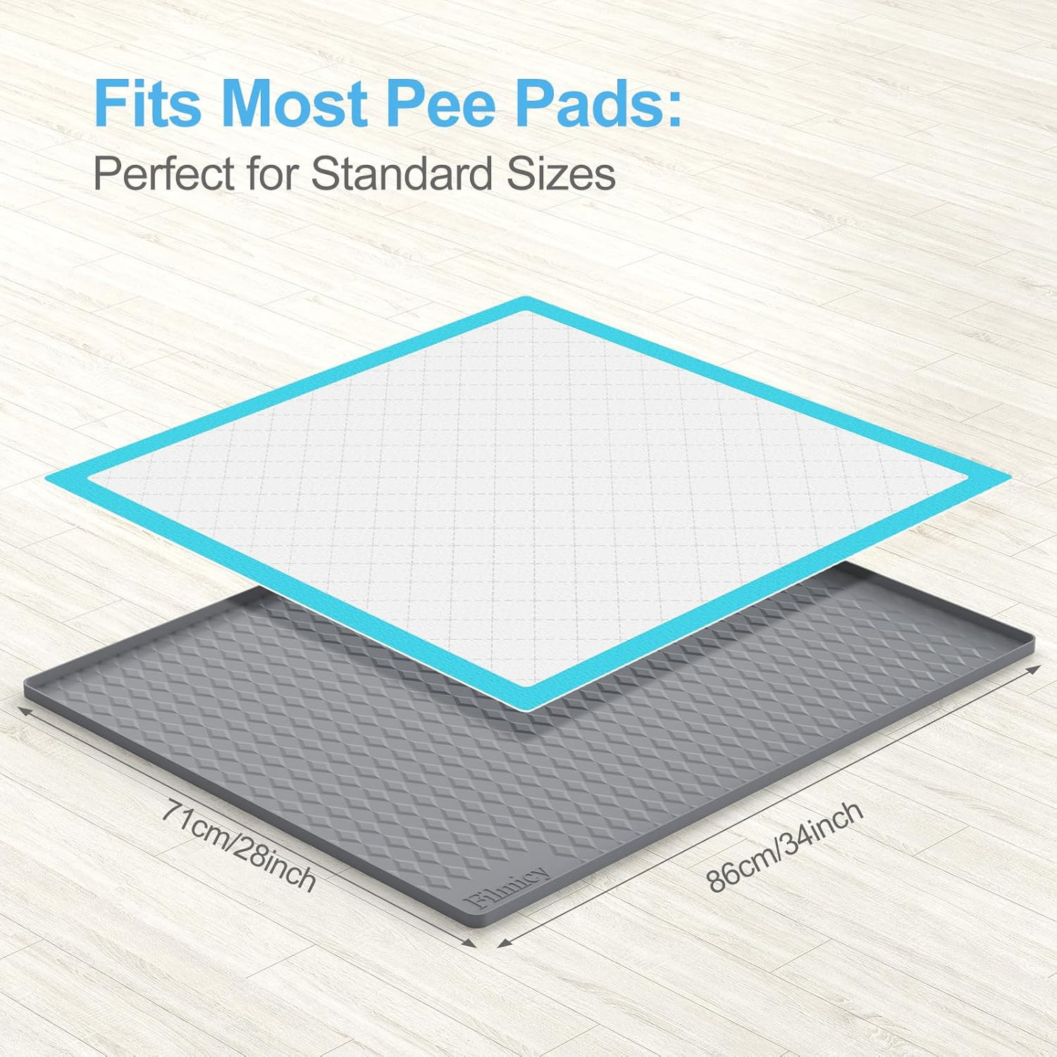 Pee Pad Holder for Dogs,Silicone Dog Puppy Pad Holder, 34 x 28 No Spill Raised L