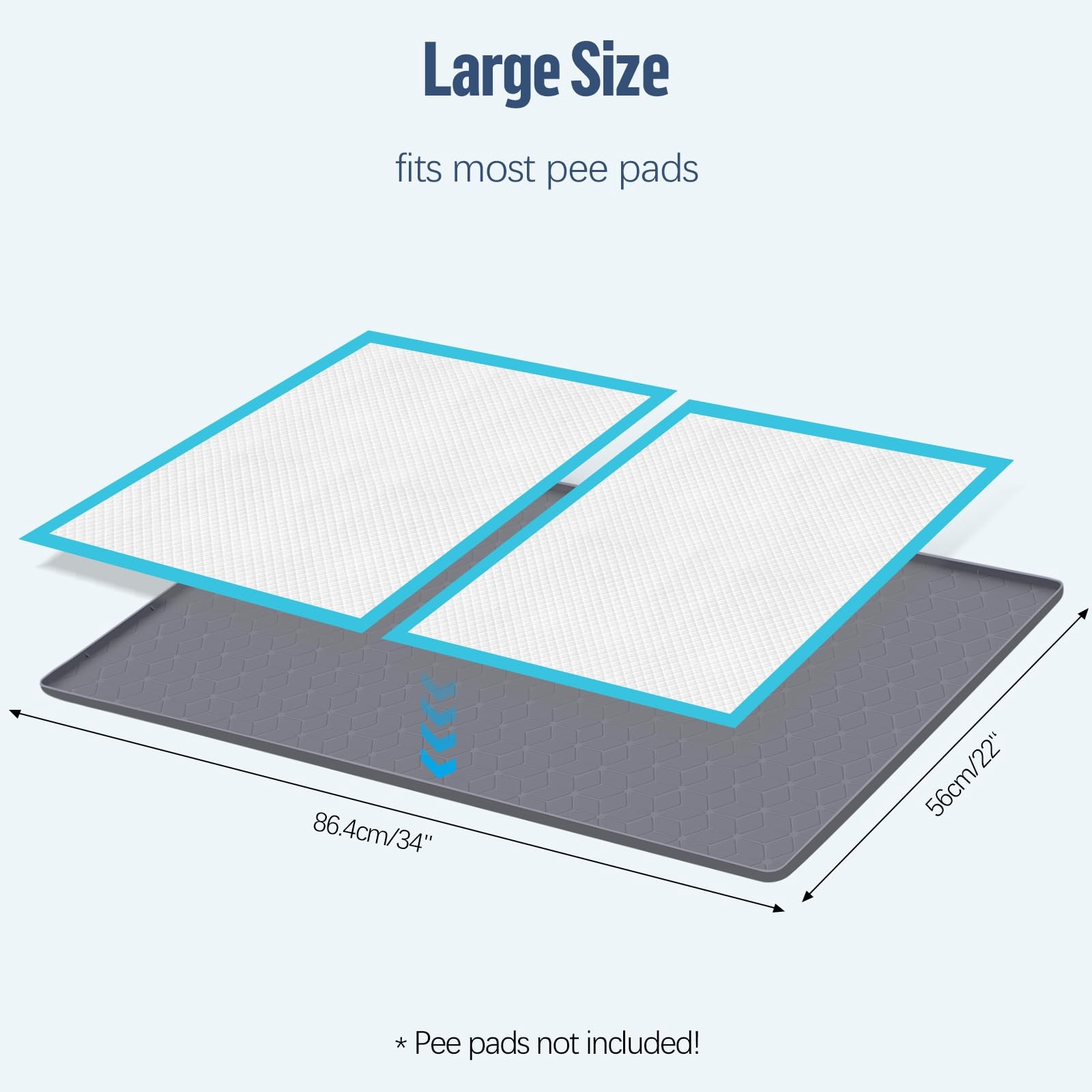 Pee Pad Holder for Dogs 34”x22” Silicone Puppy Pee Pad Tray, Dark Gray | Ex…