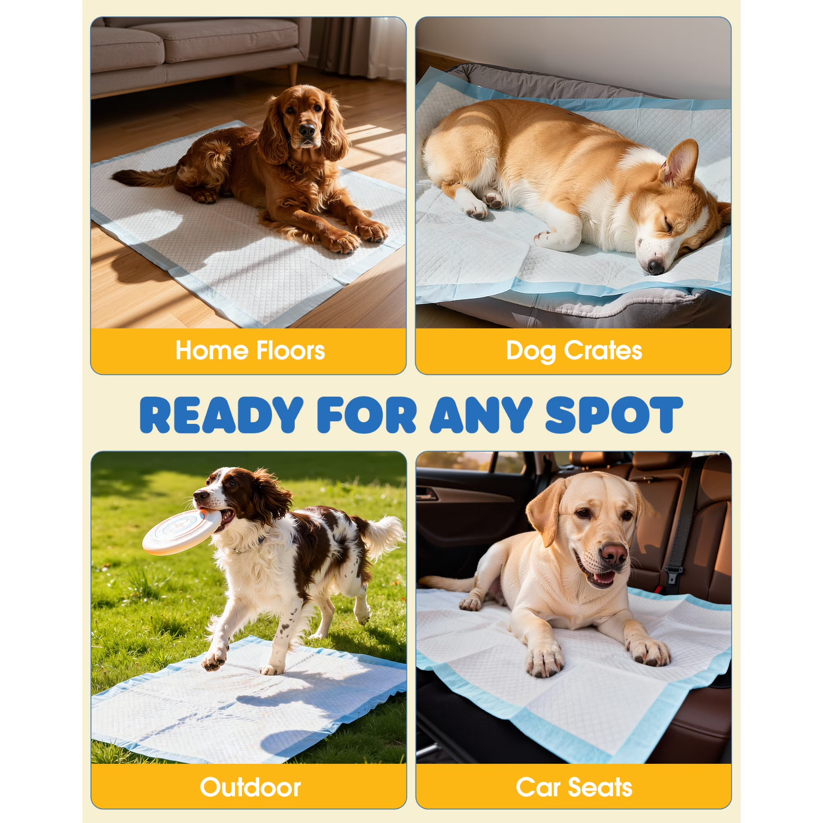 Powools Puppy Pads, Medium 26″ x 30″, 100 Count, 6-Layer Pee Pads for Dogs with