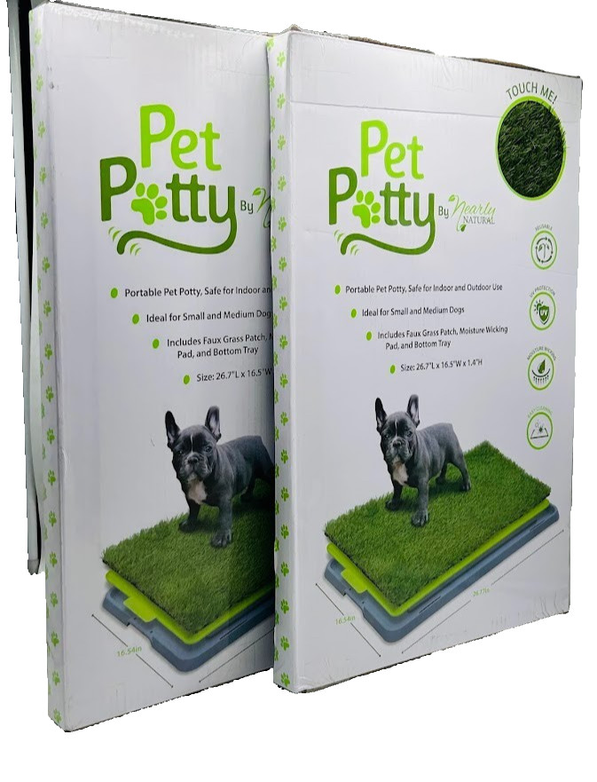 Lot of 2 16.5 in x 26.7 in Indoor/Outdoor Dog Potty w Artificial Grass