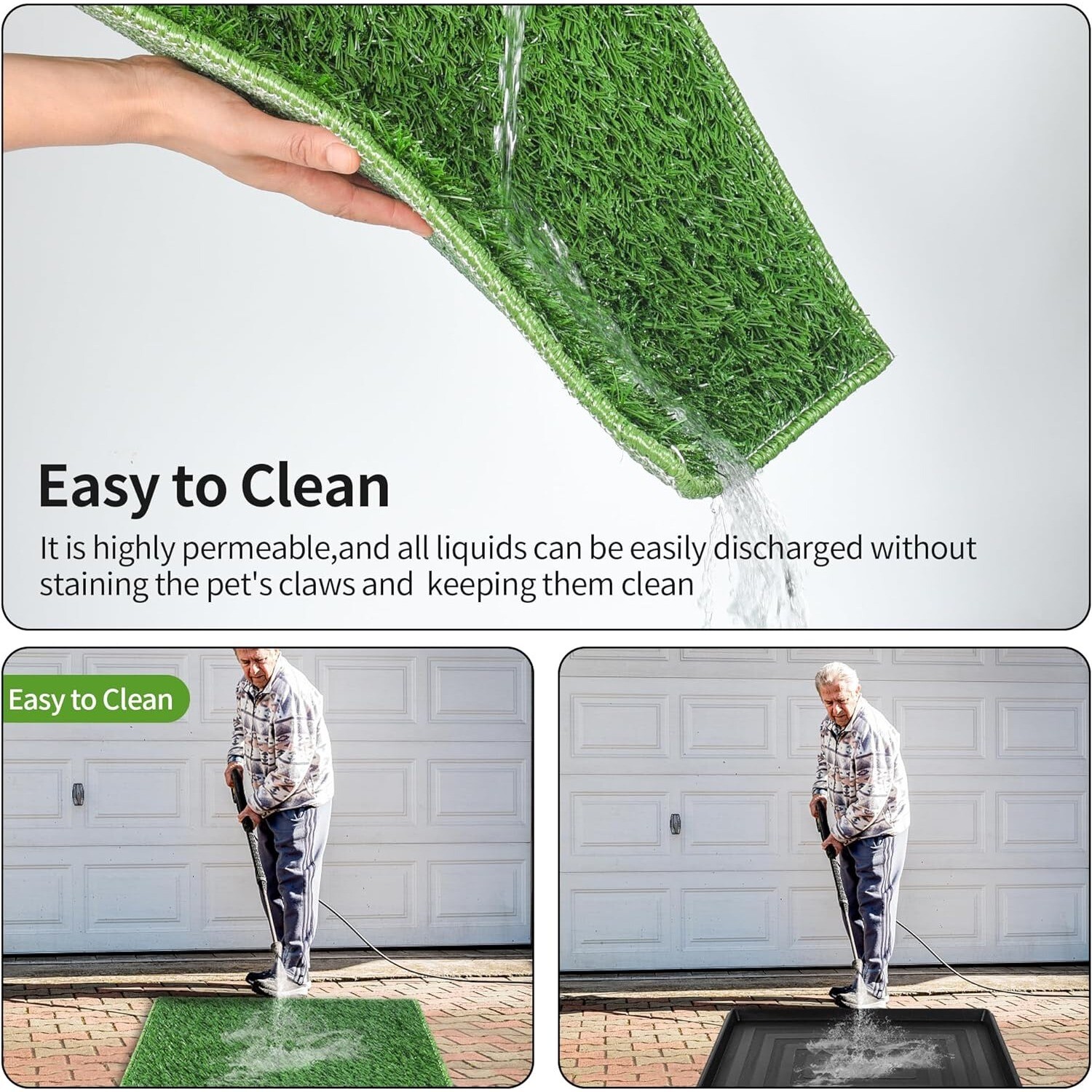 25×20″ Dog Grass Potty Pad with Tray – Indoor Outdoor Puppy Training Litter Box