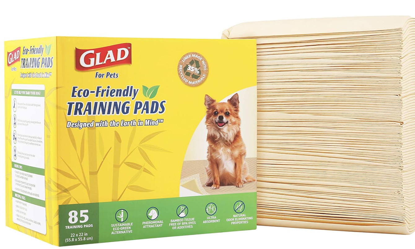 Glad for Pets Earth Friendly Training Pads, 85 – 22×22 in Puppy Pads