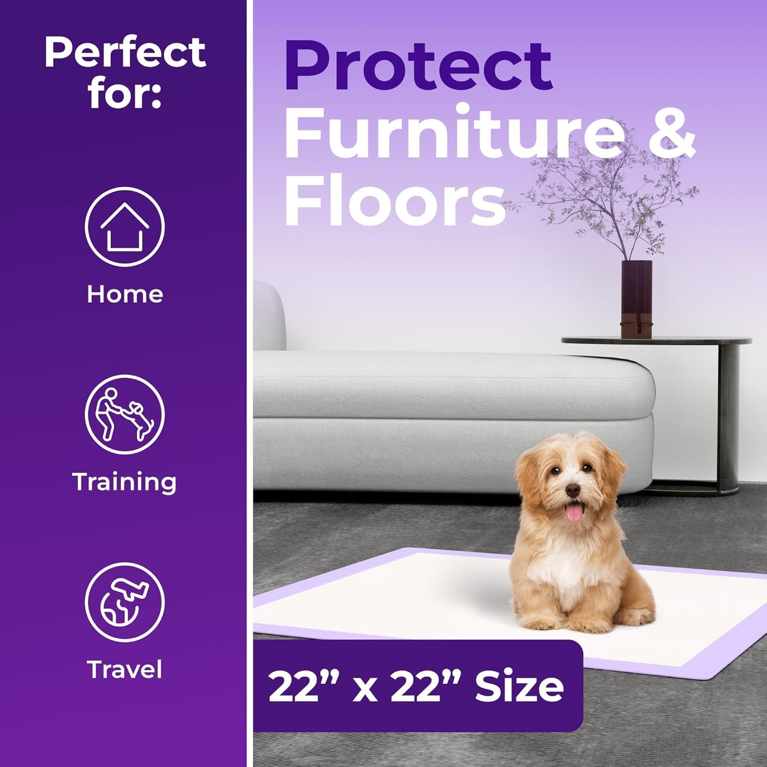 Super Absorbent Lavender Scented Leak-Proof Dog & Cat Training Pads (80 Pack)