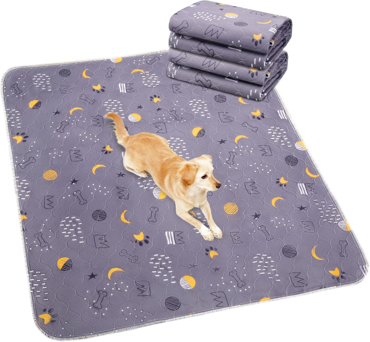 Washable Pee Pads for Dogs 2 Pack 34″ X 36″ Reusable Puppy Pads Waterproof Pet T