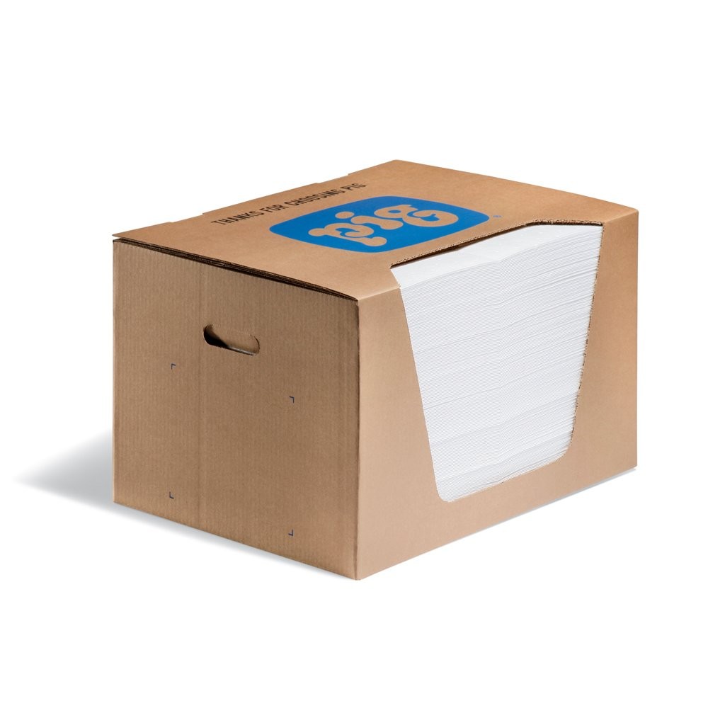 White Oil Absorbent Pads Floating Mat in Dispenser Box Highly Absorbent Durable