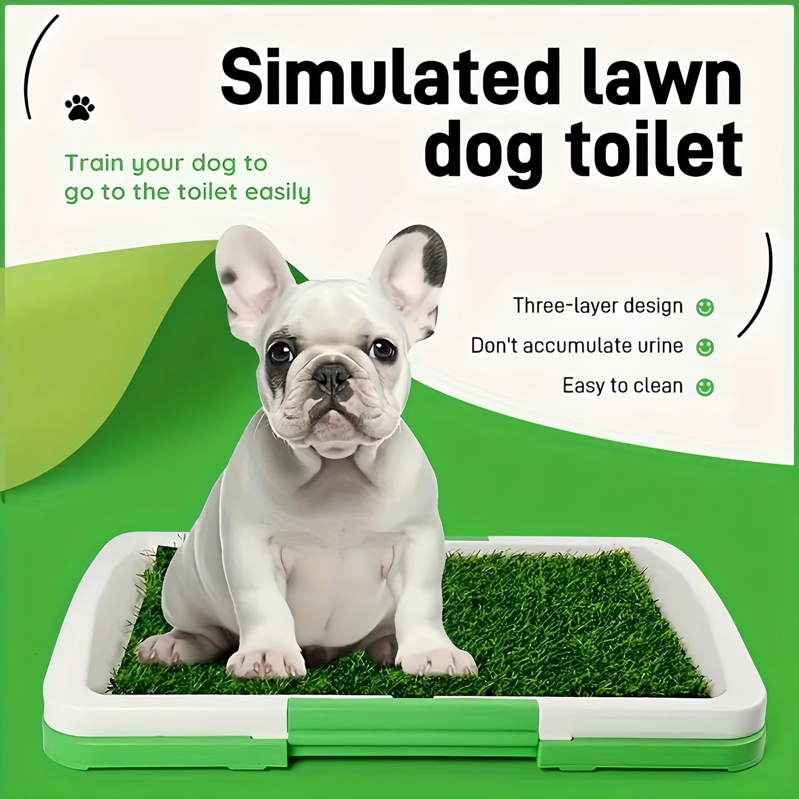 Dog Potty Training Mat with Artificial Grass, Non-slip Pet Toilet