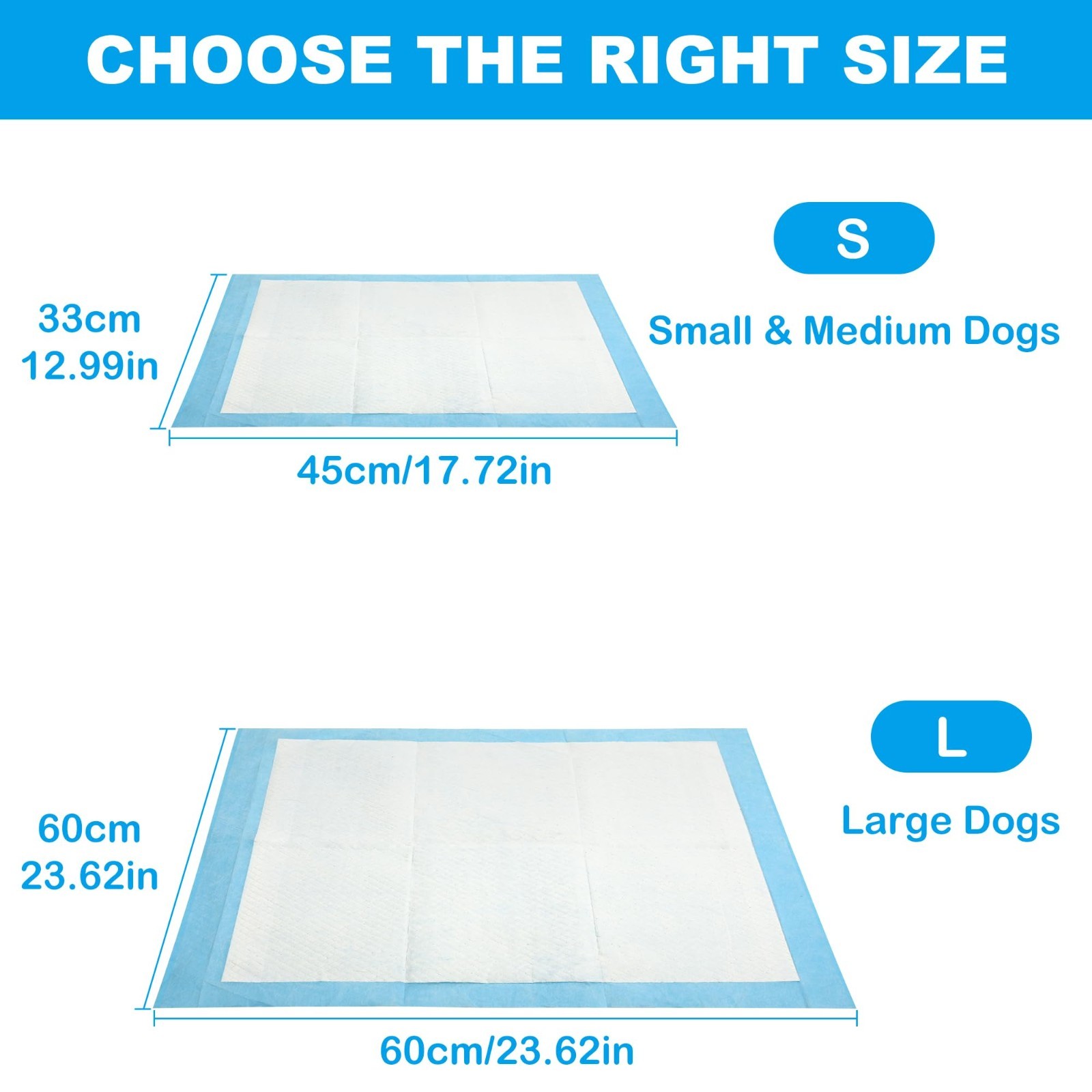 100 Count Disposable Puppy Pads 23.6″x23.6″ – Super Absorbent Dog Training Pee P