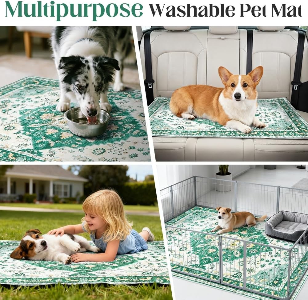2-Pack 48×32 Washable Pee Pads for Dogs – Reusable Non-Slip Puppy Training Pads