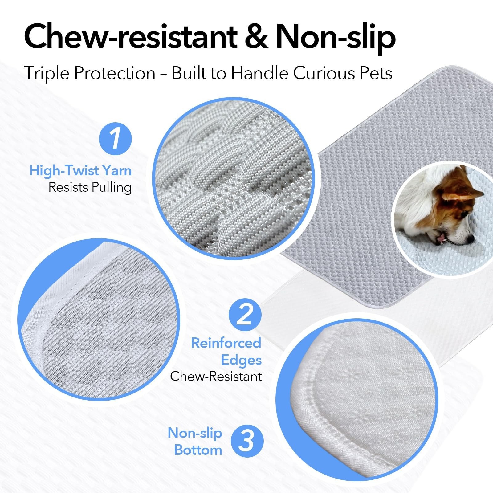 Dog Cooling Mat 46″x36″ Extra Large for Big Dogs, L | Chew-Resistant, Non-Sli…