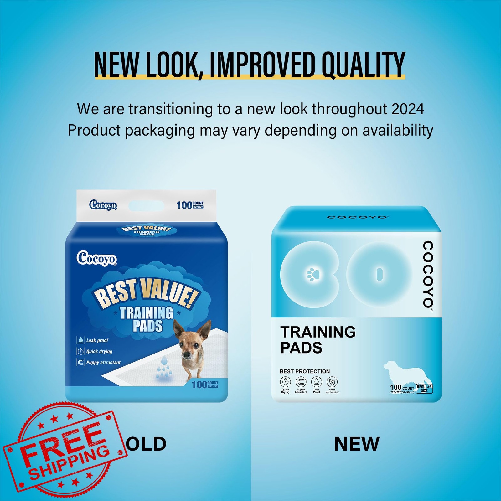 COCOYO 22×22 100ct Puppy Training Pads