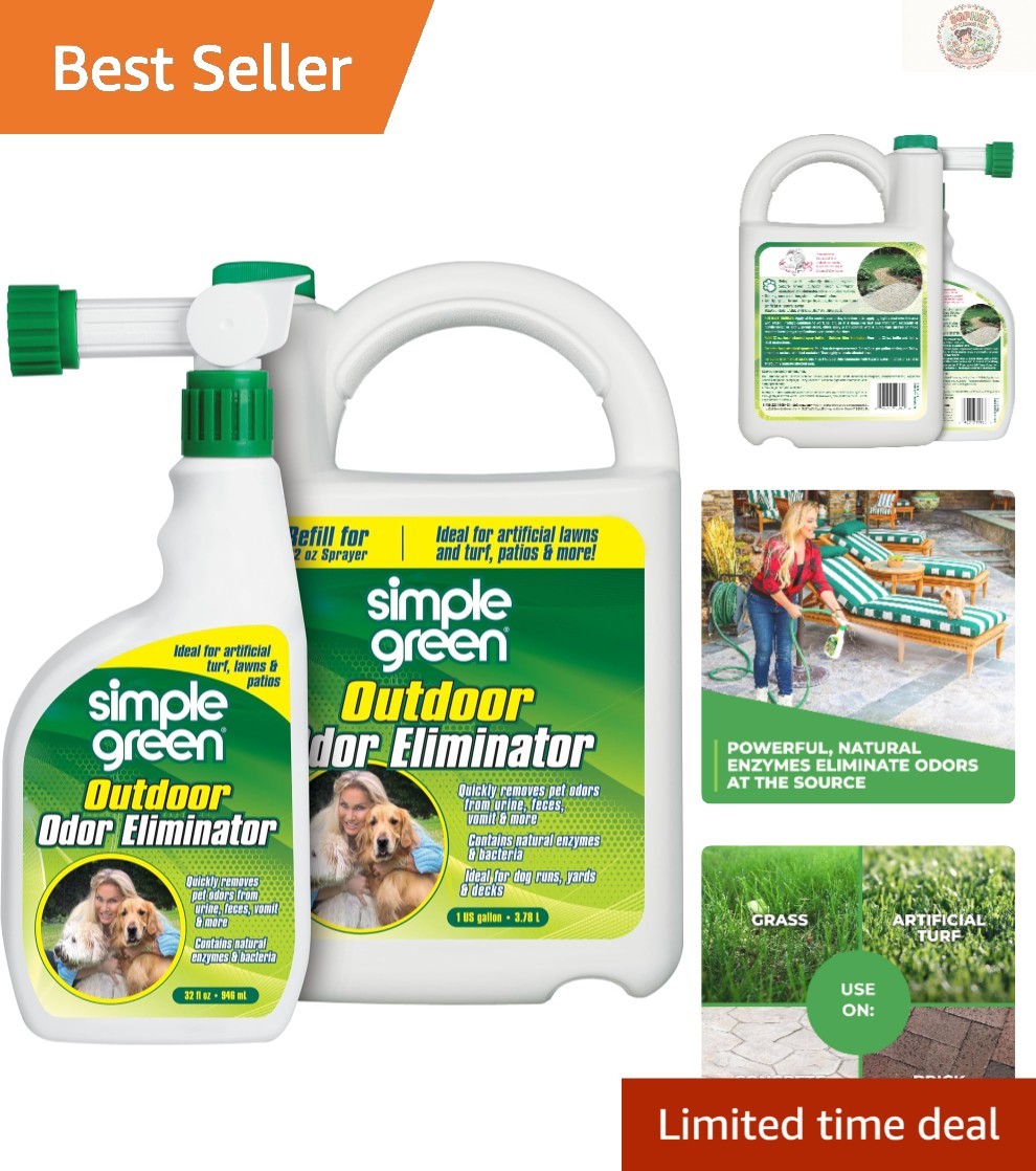 Powerful Outdoor Odor Eliminator for Pet Areas – 32 oz Sprayer & 1 Gallon Refill