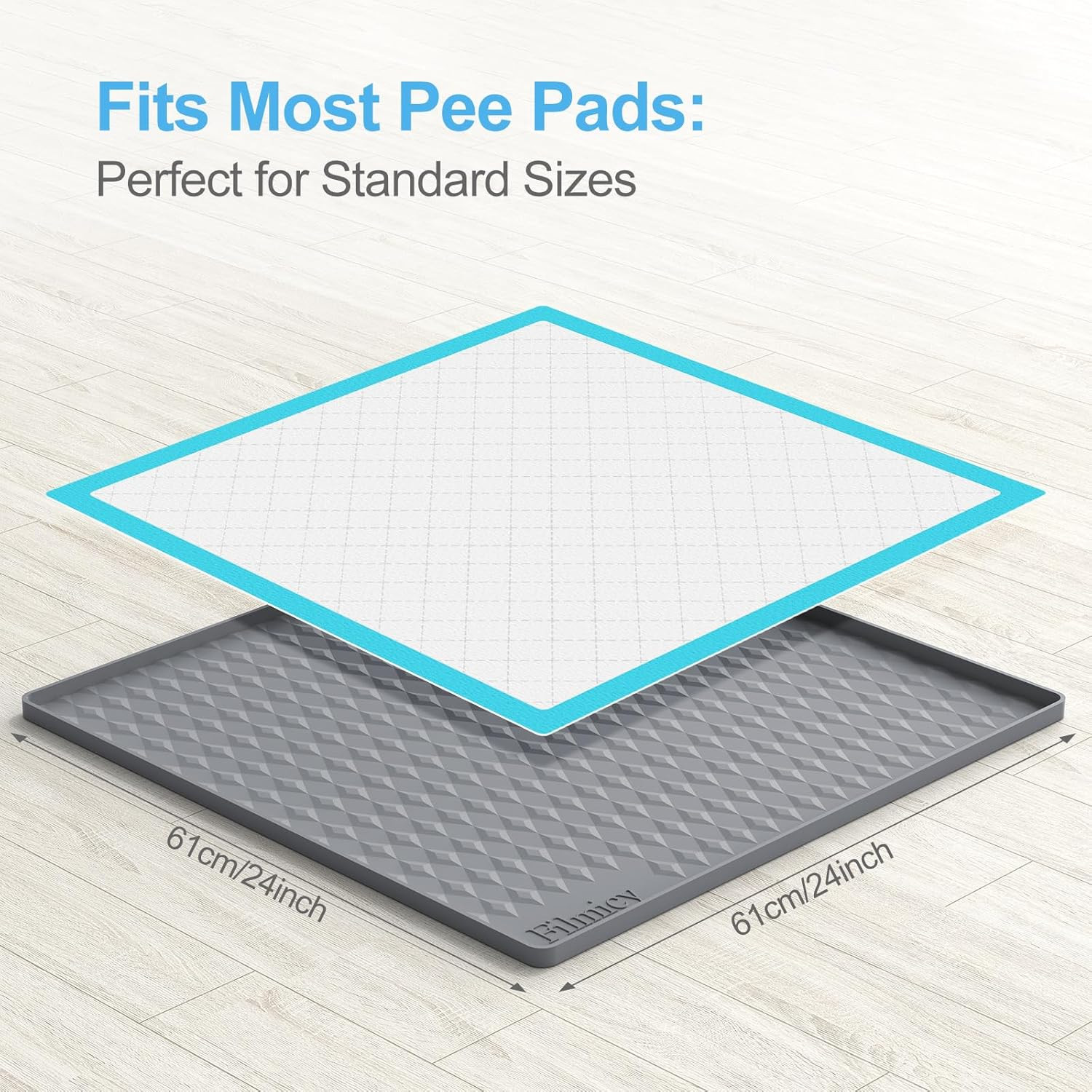 Pee Pad Holder for Dogs,Silicone Dog Puppy Pad Holder, 24 X 24 No Spill Raised L