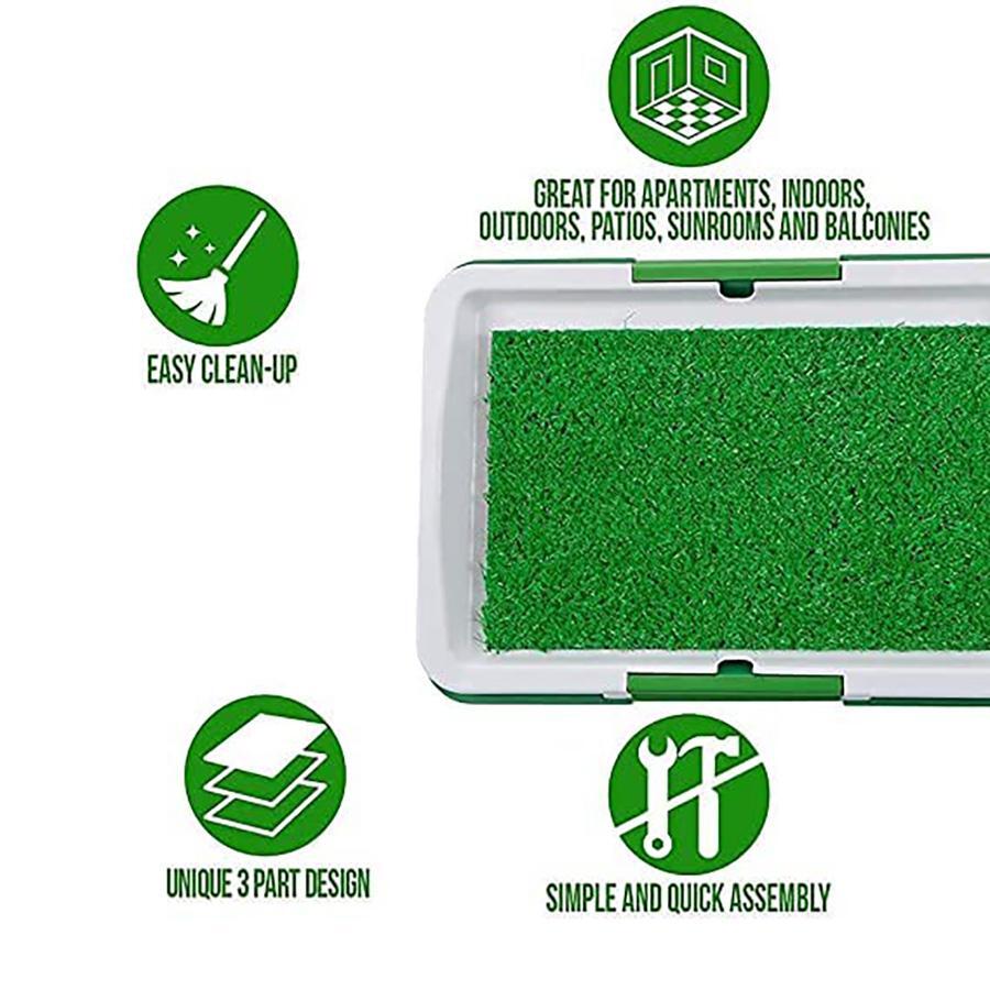 Pet Dog Grass Pad with Tray,outdoor and Indoor Potty System Dog Litter Box Toile