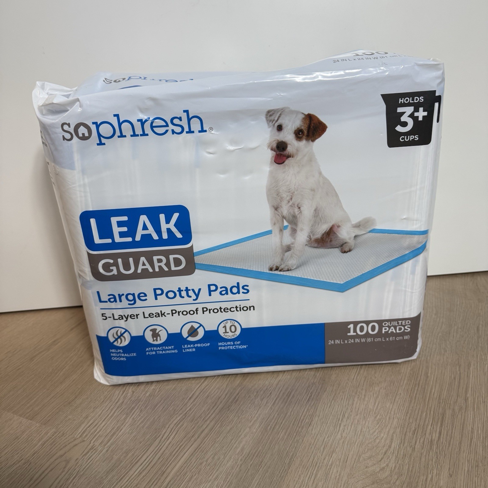 So Phresh Large Leak Guard Quilted Potty Pads 5 Layer Protection 100 Pads