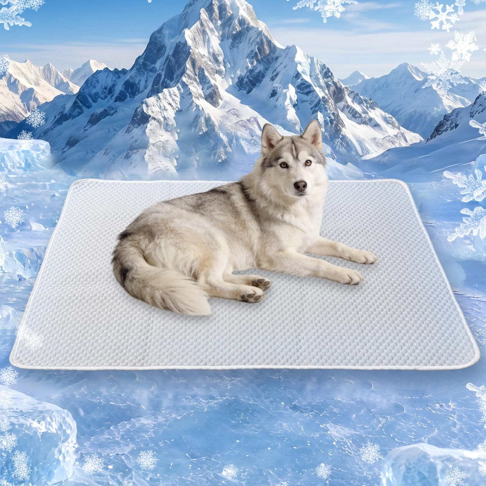 Dog Cooling Mat 46″x36″ Extra Large for Big Dogs, L | Chew-Resistant, Non-Sli…