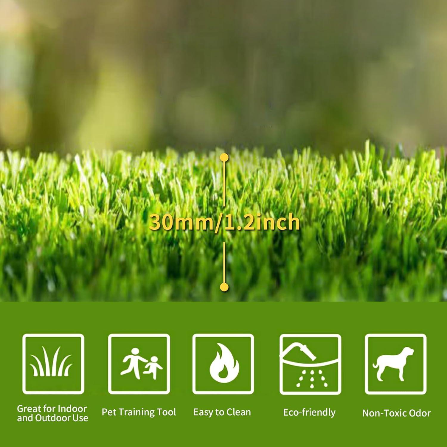 2PCS 20×30″ Dog Grass Pee Pad, Artificial Grass Turf Rug For Pet, Fake Grass Pad