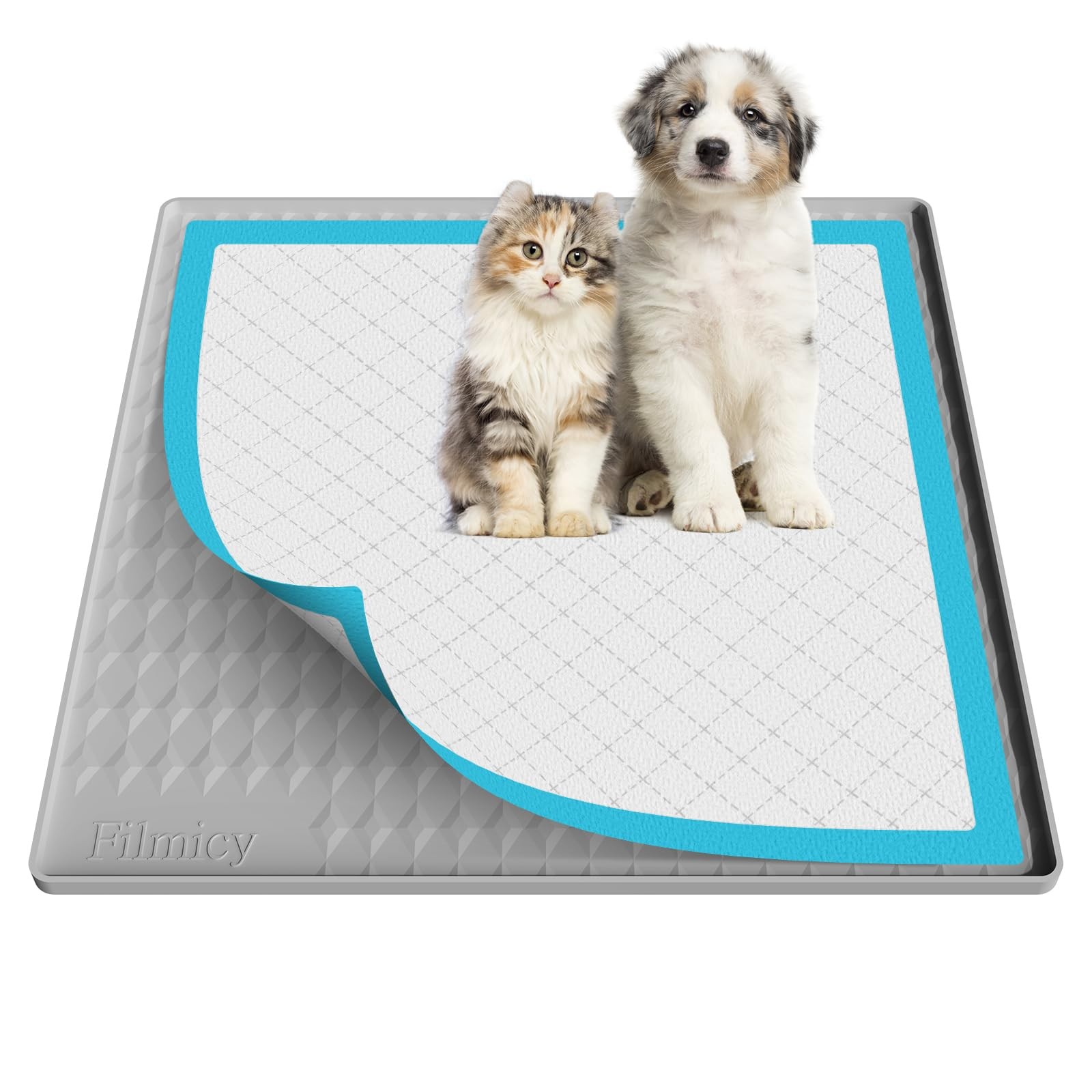 Filmicy Pee Pad Holder for Dogs,Silicone Dog Puppy Pad Holder, 24 x 24 No Spi…