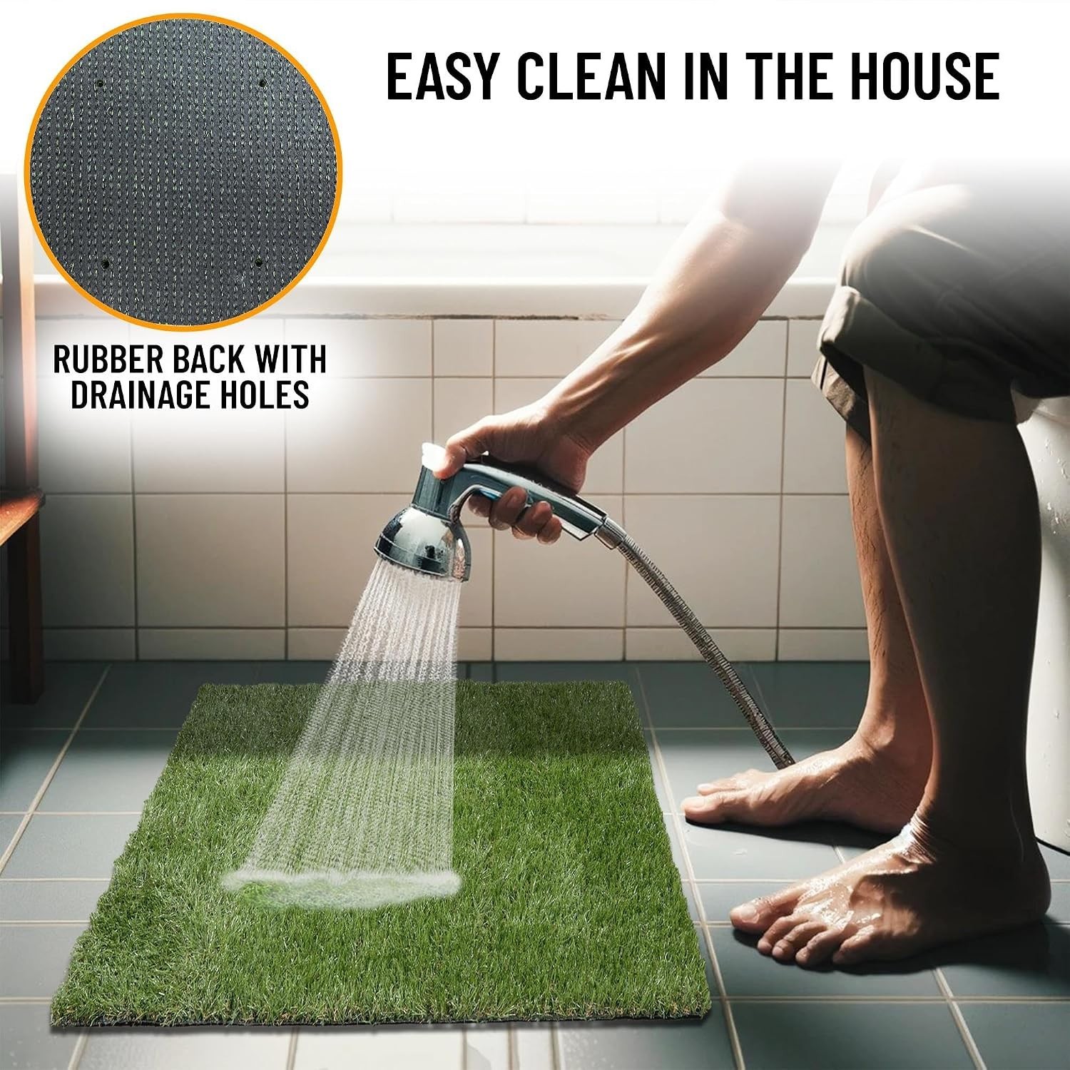 Convenient 15″ x 30″ Puppy Potty Training Grass Pad – Easy Clean Solution