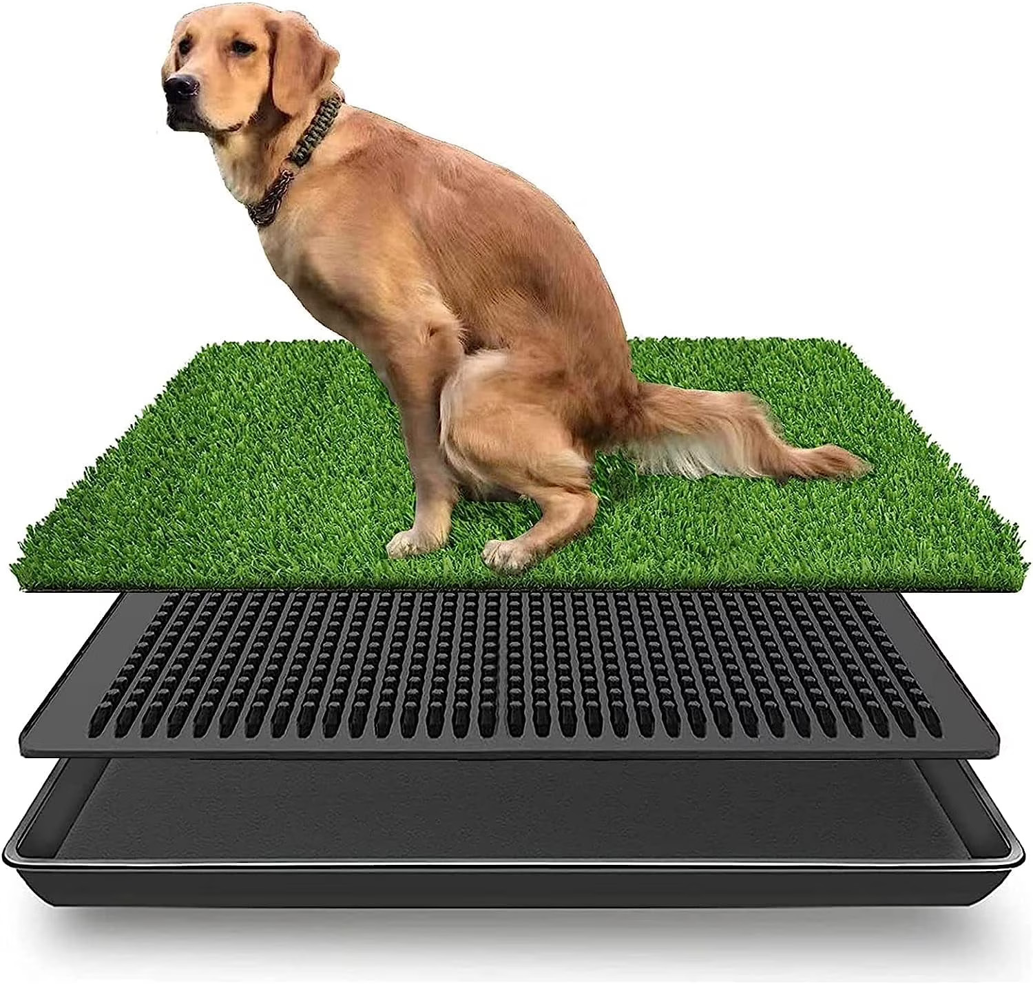 Indoor Dog Potty Pad with 3-Layer System and Tray