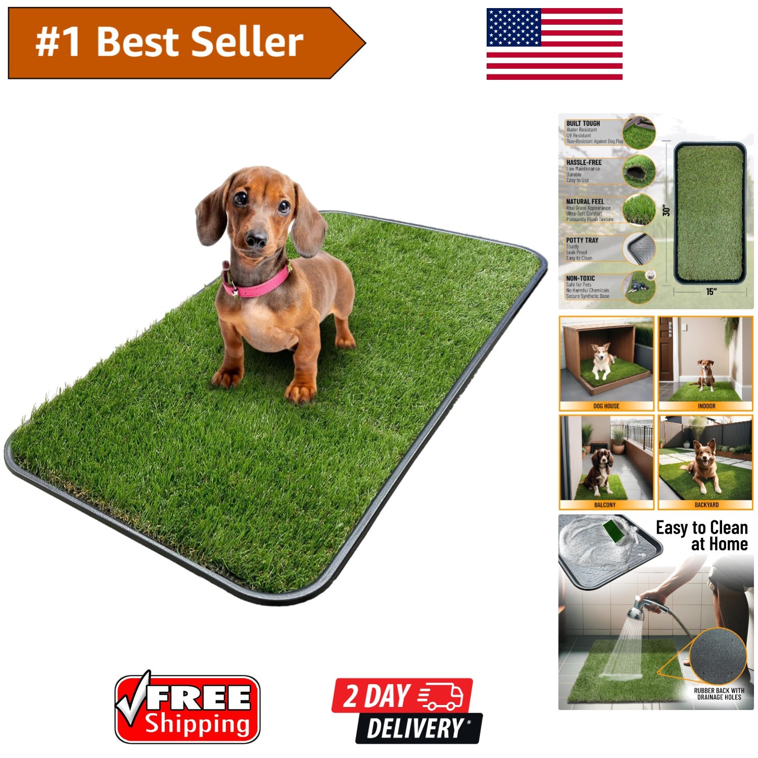 Compact 15×30 Puppy Potty Pad with Tray – Perfect for Apartments & Balconies