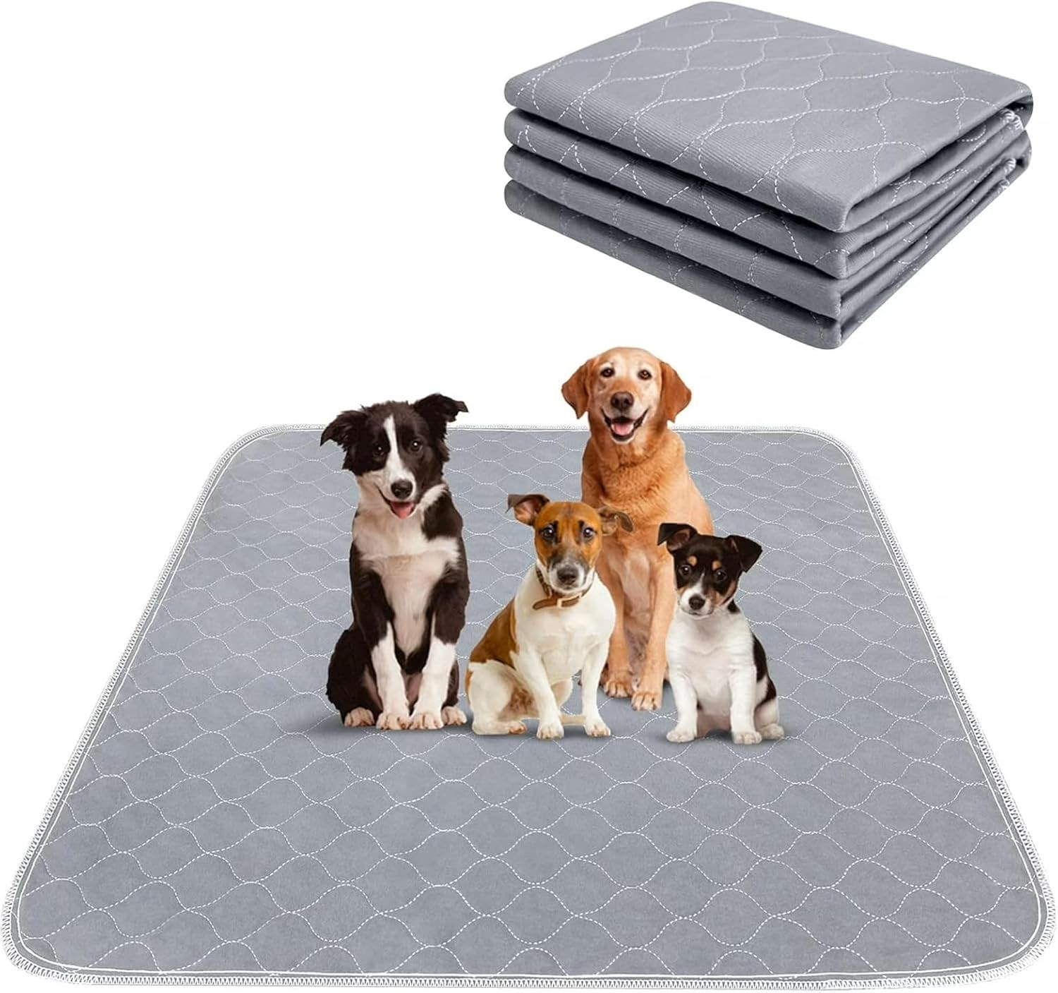 Reusable Pee Pads for Dogs Extra Large 60″ x 48″ Puppy Playpen Mat, Washable