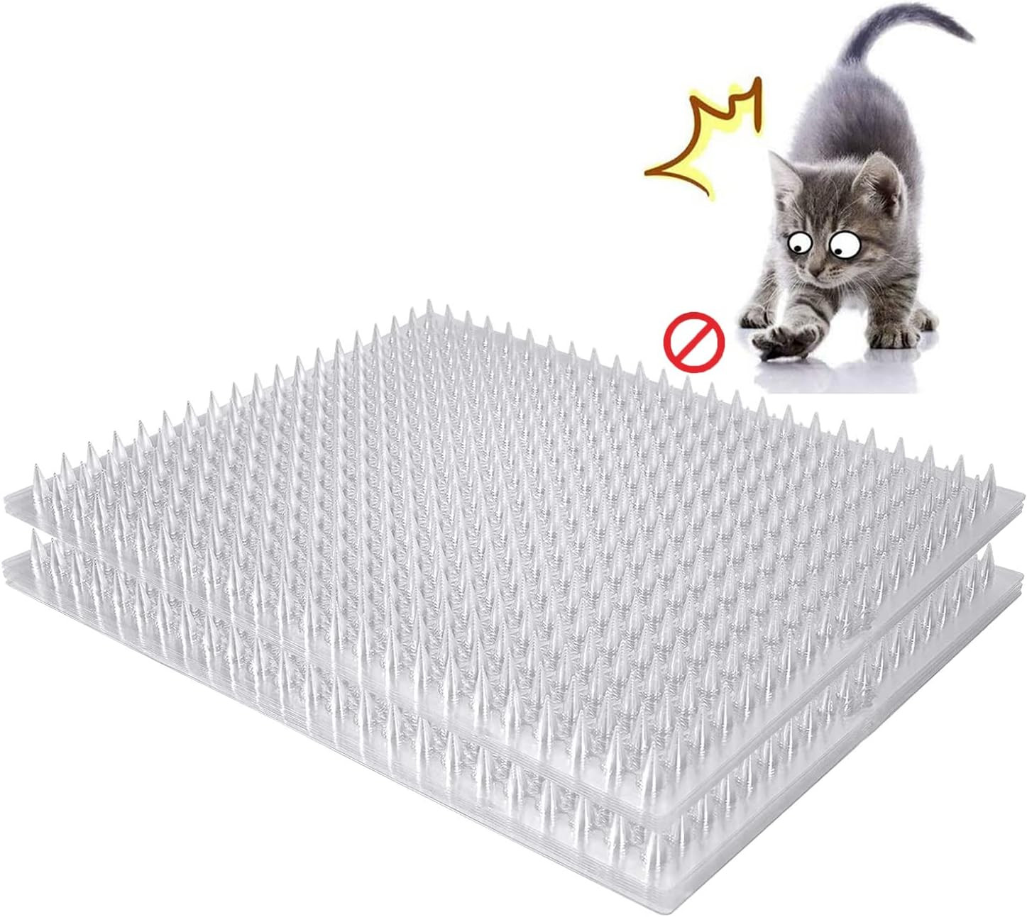 14 Pack Cat Deterrent Outdoor/Indoor Scat Mat, Pet Deterrent Training Mats, K…