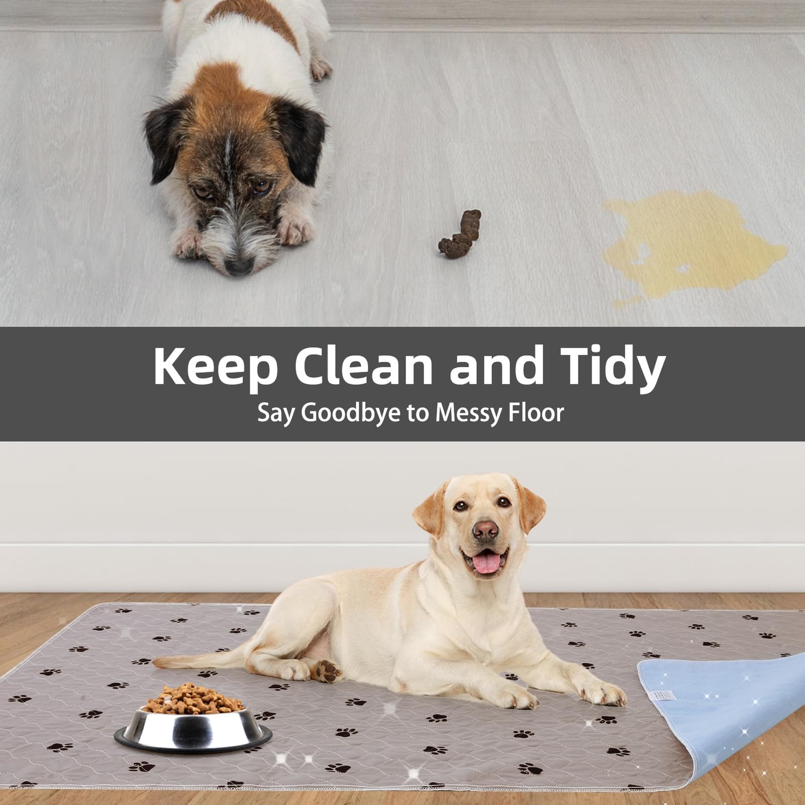PUPTECK Washable Dog Training Pads 2 Pack Brown 36×41 in