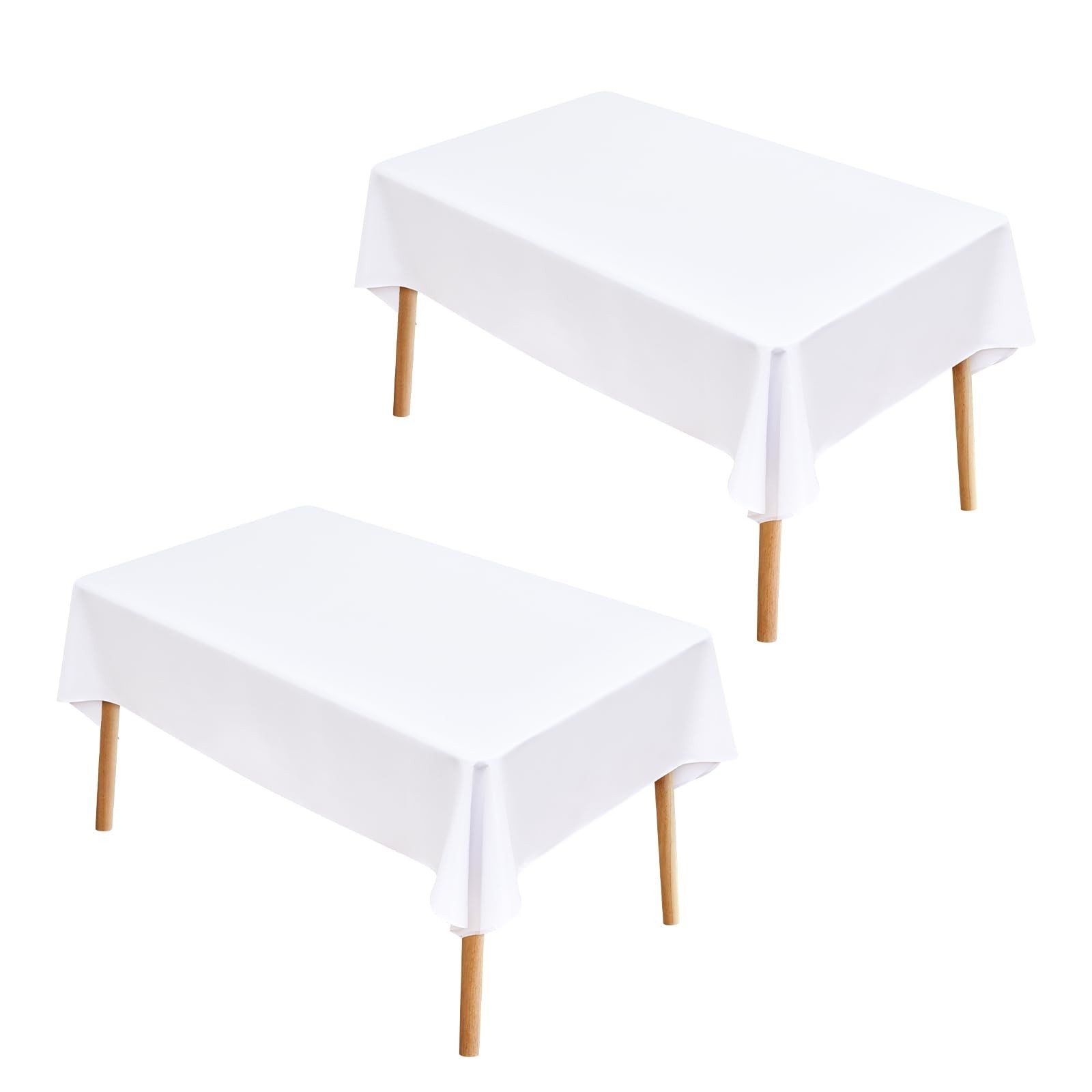 Wolkemer 2 Pack 60×90 Inch Rectangle Tablecloth, Washable and Reusable Polyes…
