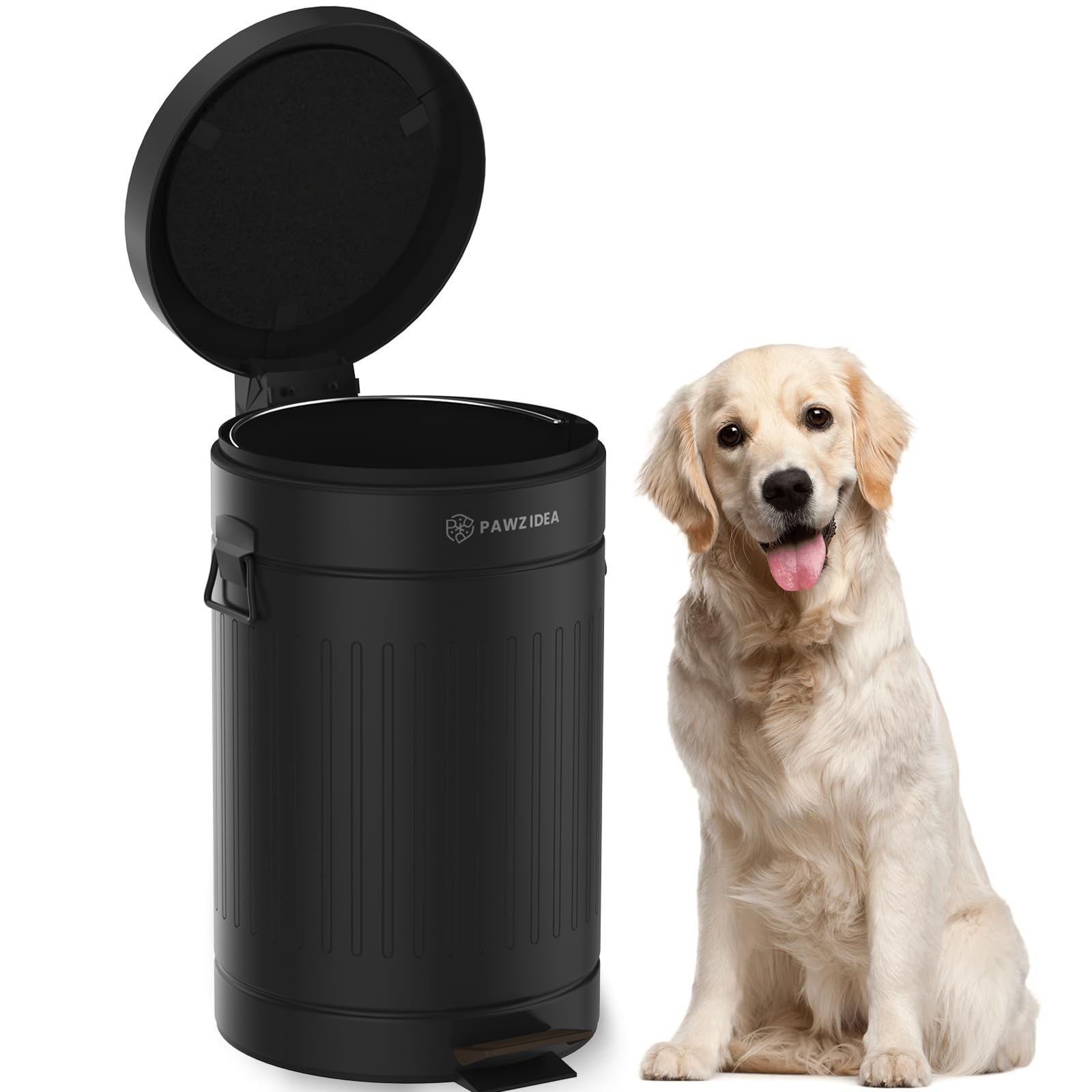 Dog Poop Trash Can Outside Odor Control, 3.1 Gallon Outdoor Trash Can with Li…
