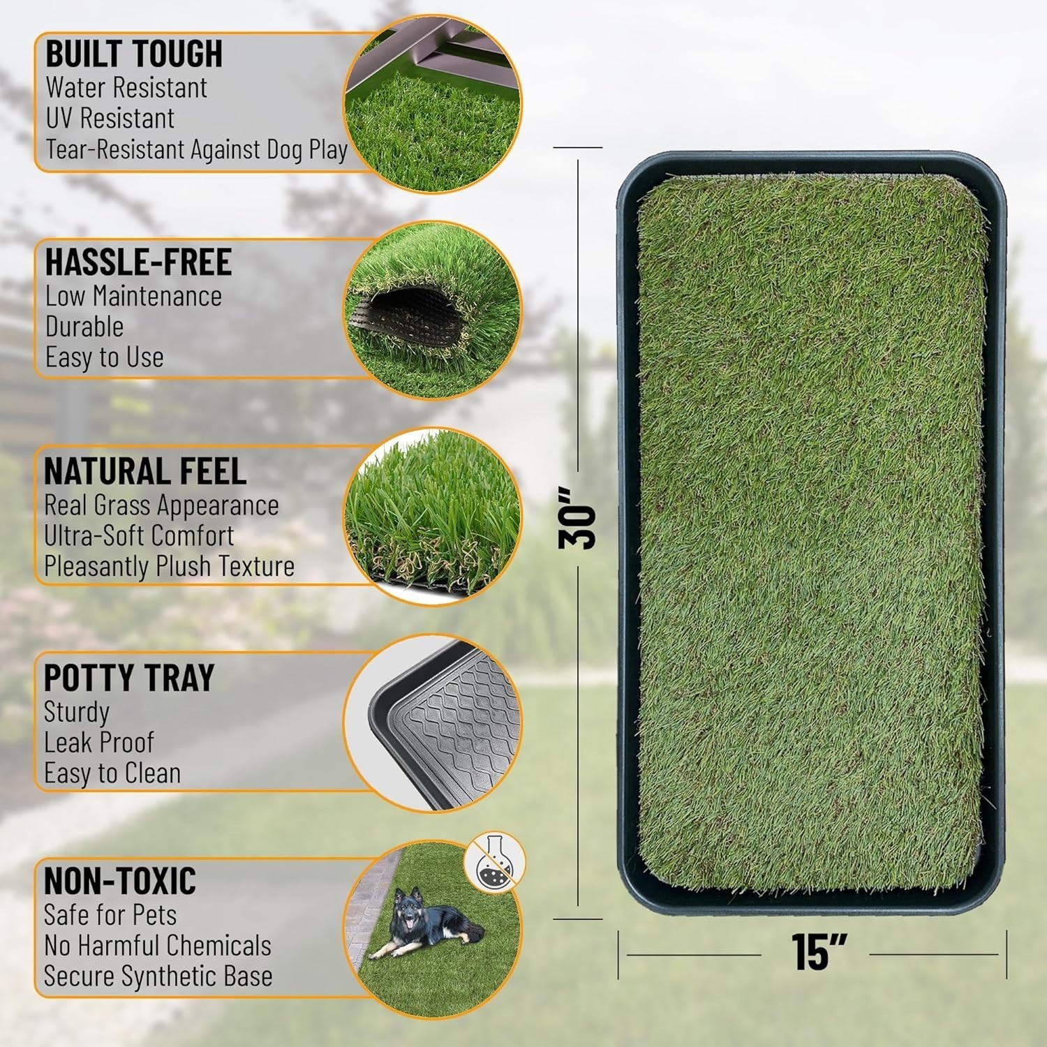 Compact 15×30 Puppy Potty Pad with Tray – Perfect for Apartments & Balconies